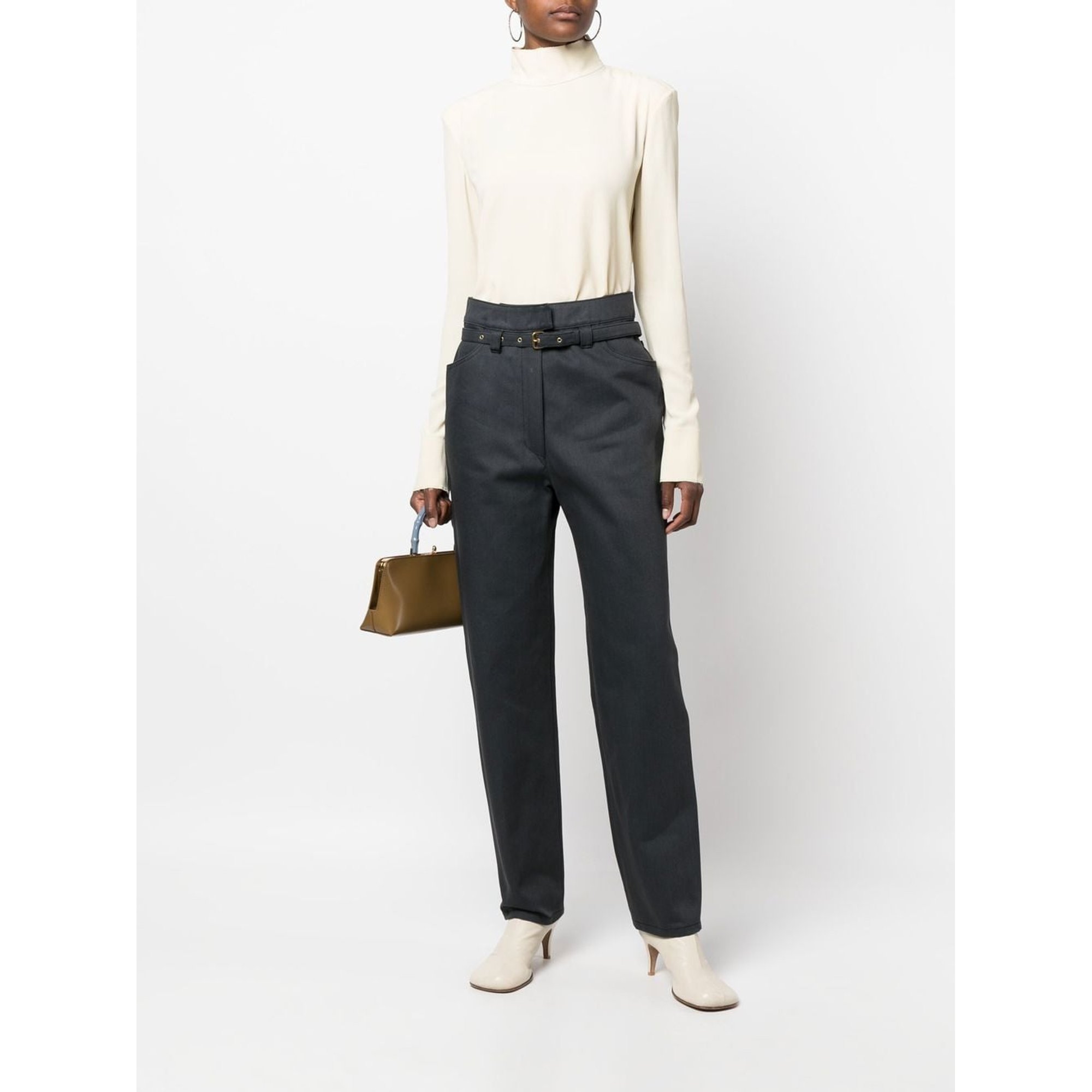 High Neck Zipped Long Sleeves Top Veronique Leroy vista1