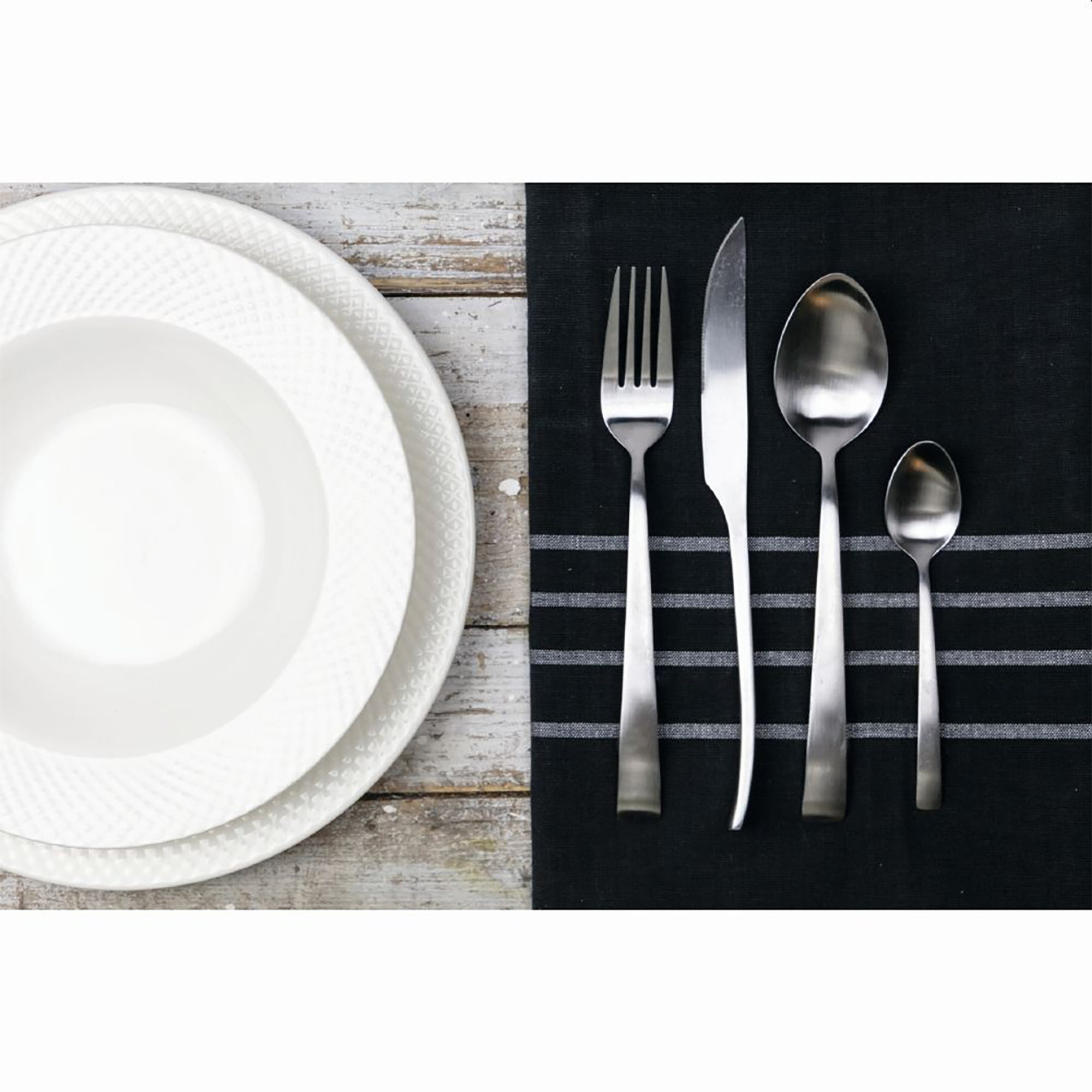 Set de 24 couverts en acier argenté mat, 6 couverts de table, Park Avenue Villa D'Este Home Tivoli 1996 vista3