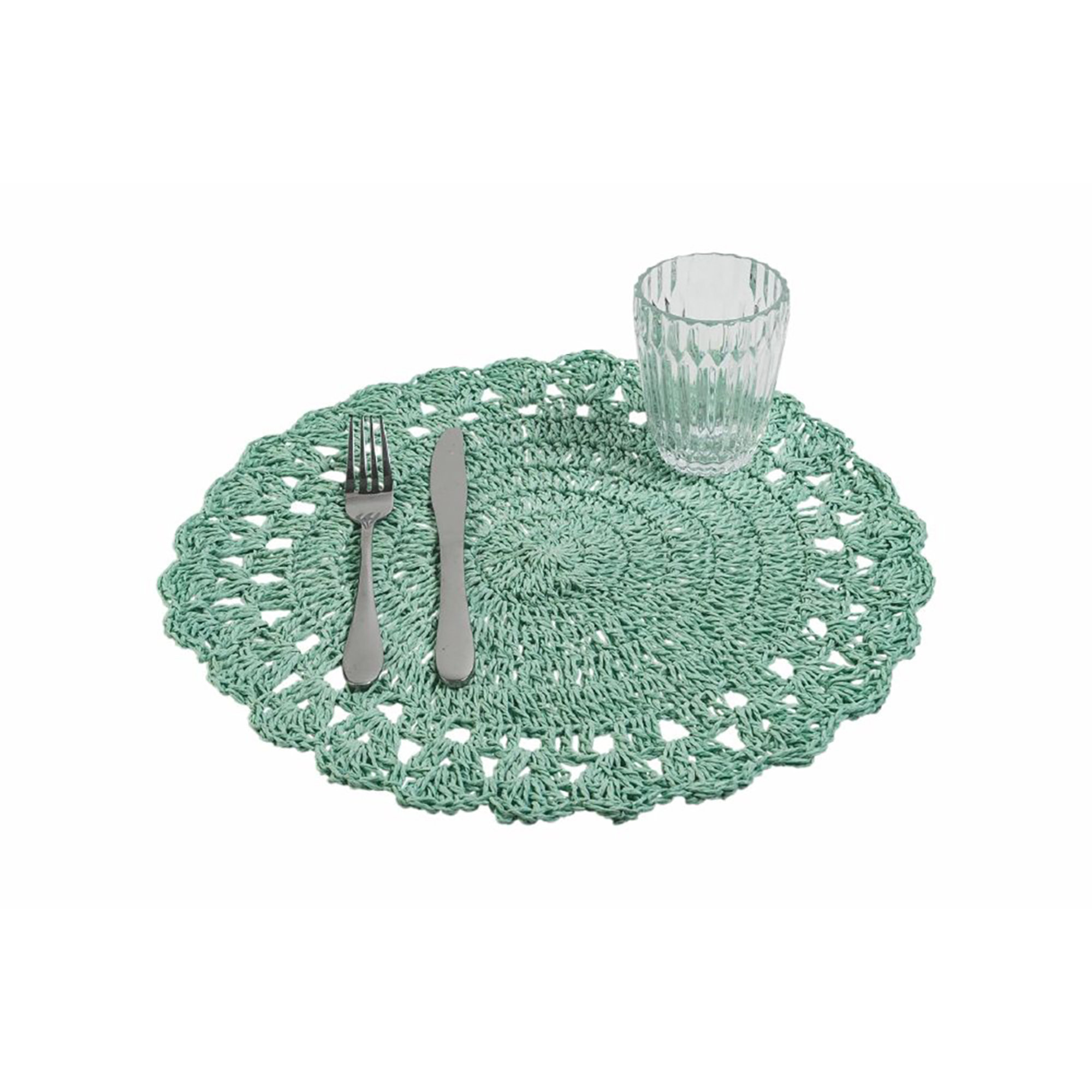 Set 6 tovagliette tonde 38 cm in carta, Uncinetto Ocean Villa D'Este Home Tivoli 1996 vista12