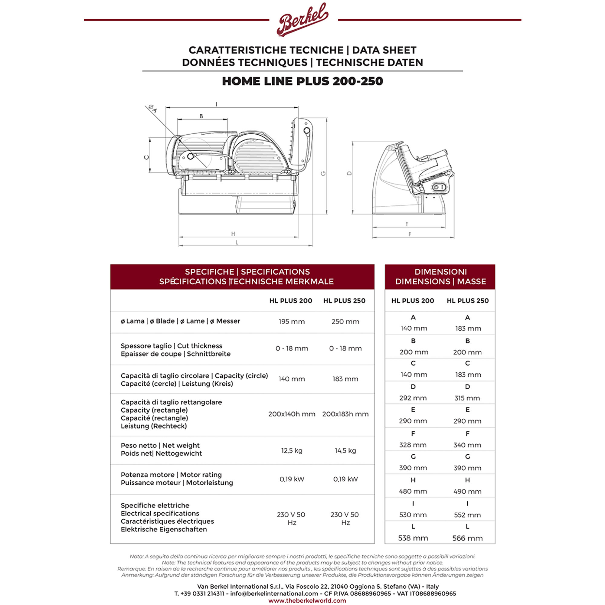 Affettatrice domestica Home Line 250 Plus, rosso Berkel vista14