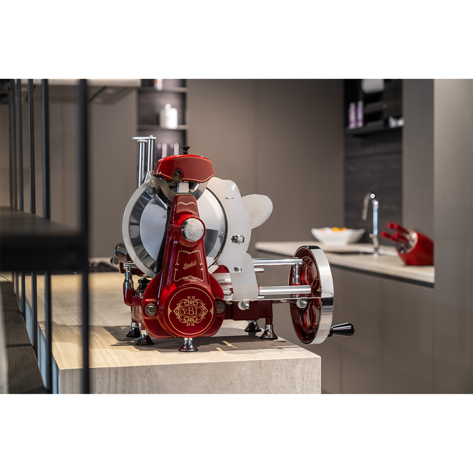 Affettatrice manuale a volano domestica B2, rosso Berkel vista7