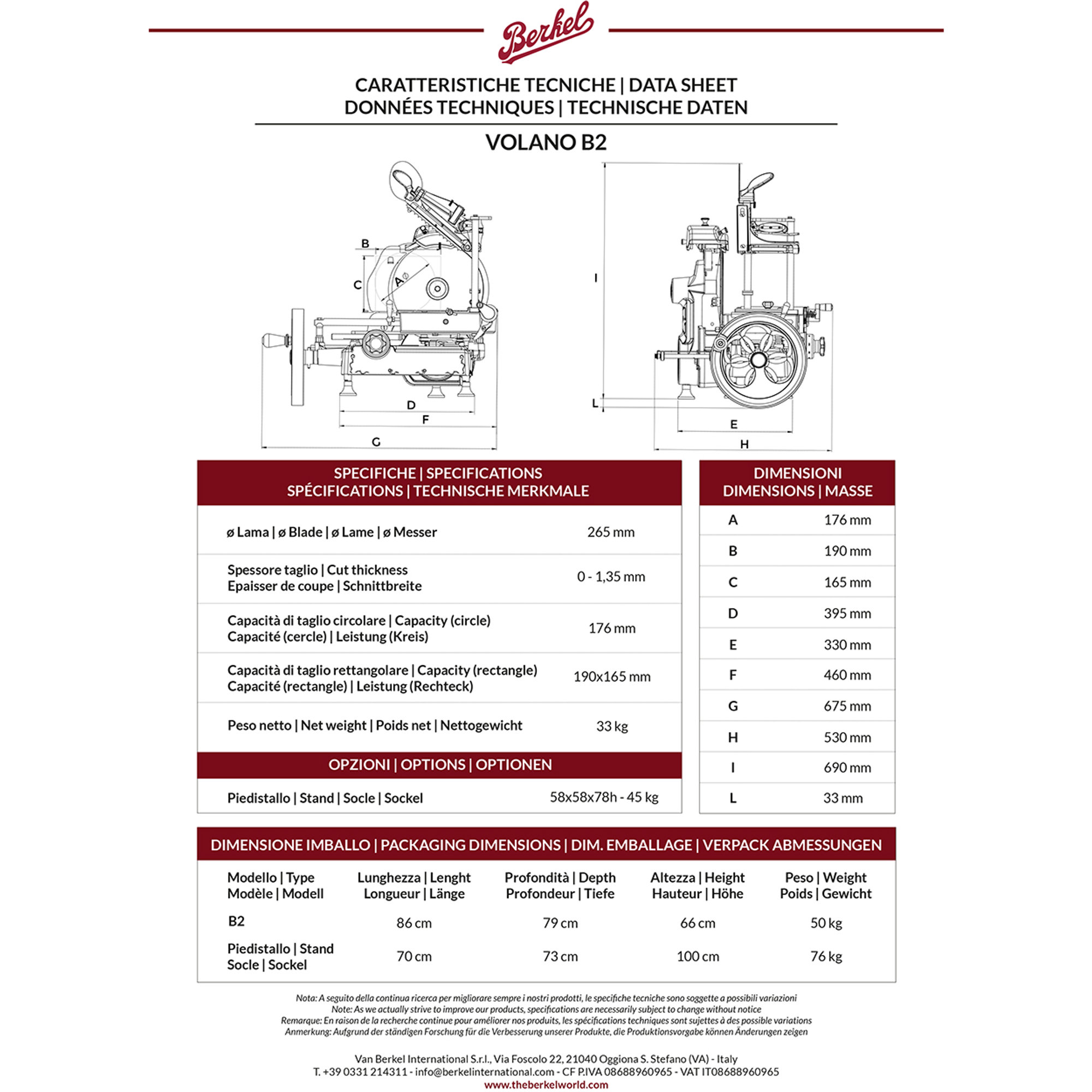 Affettatrice manuale a volano domestica B2, rosso Berkel vista11