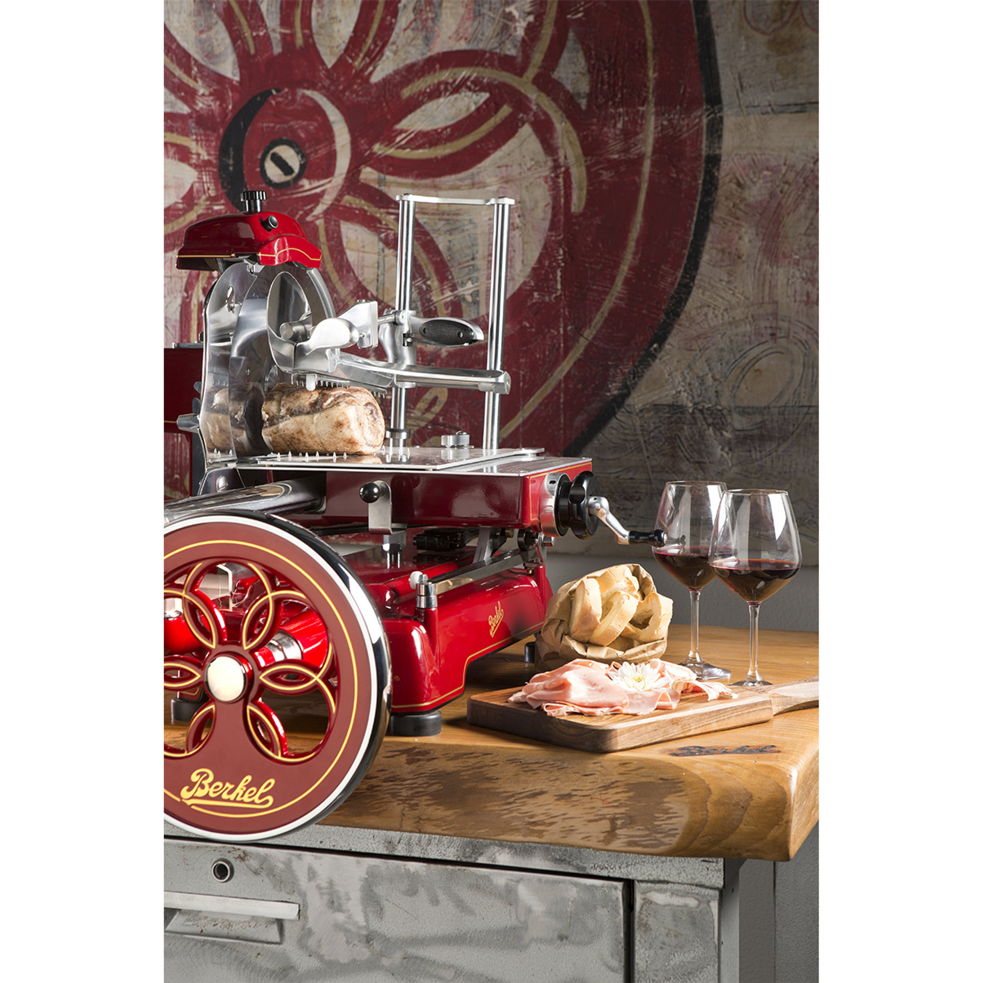 Affettatrice manuale a volano domestica B3, rosso Berkel vista12