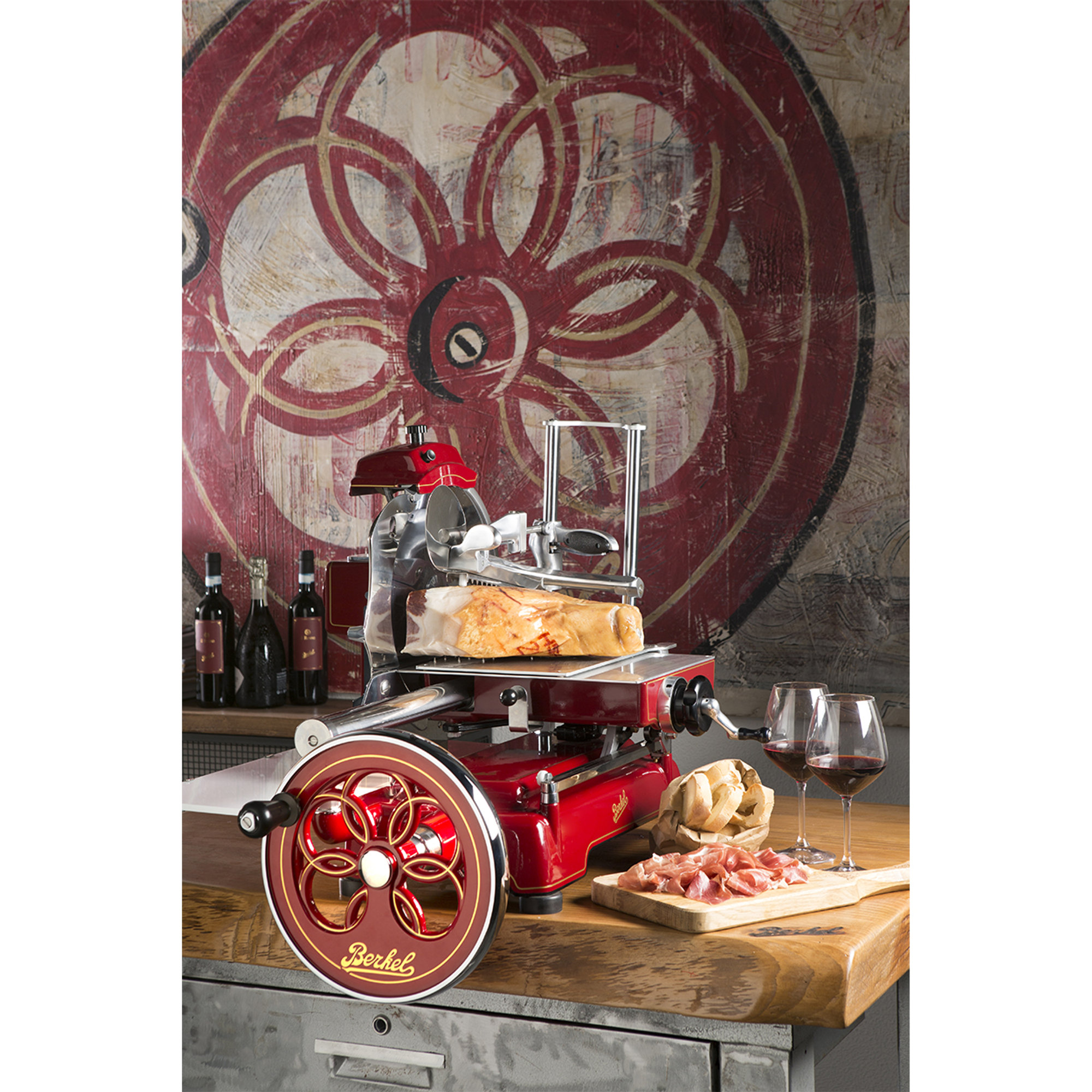 Affettatrice manuale a volano domestica B3, rosso Berkel vista14