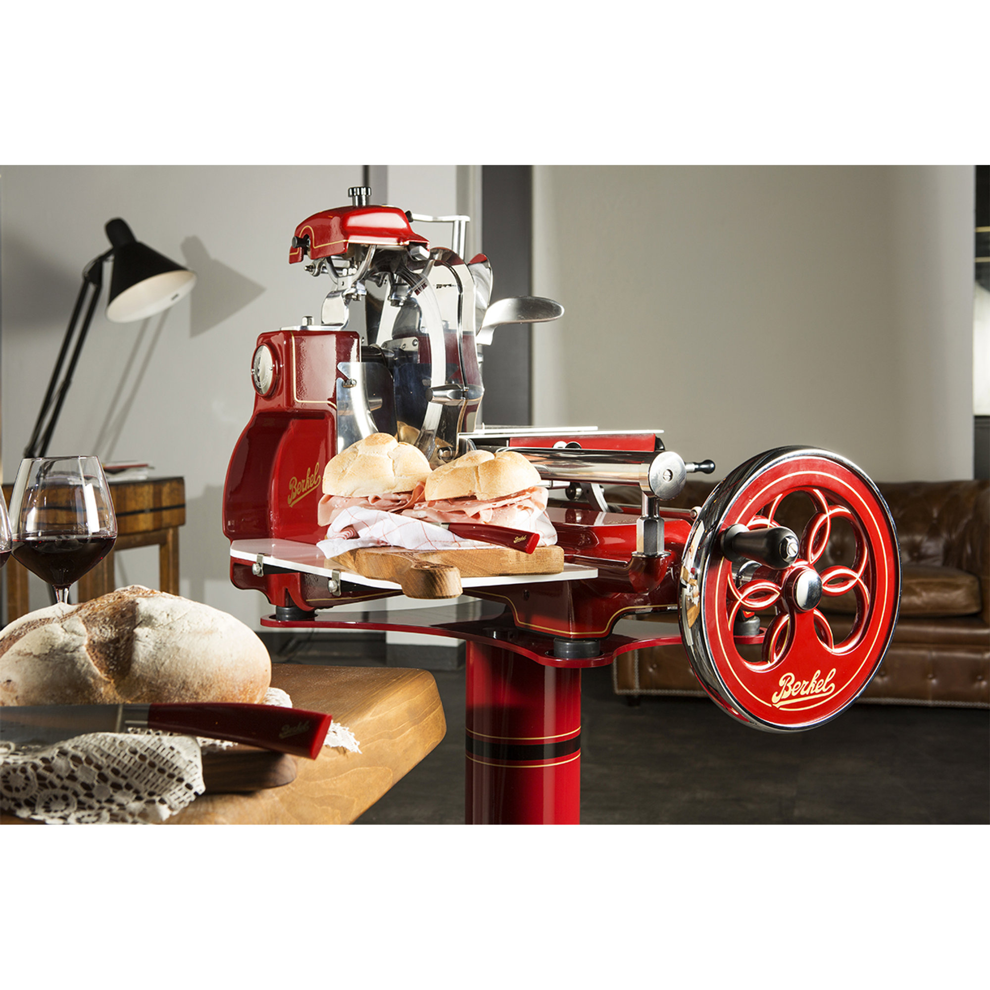 Affettatrice manuale a volano domestica B3, rosso Berkel vista16