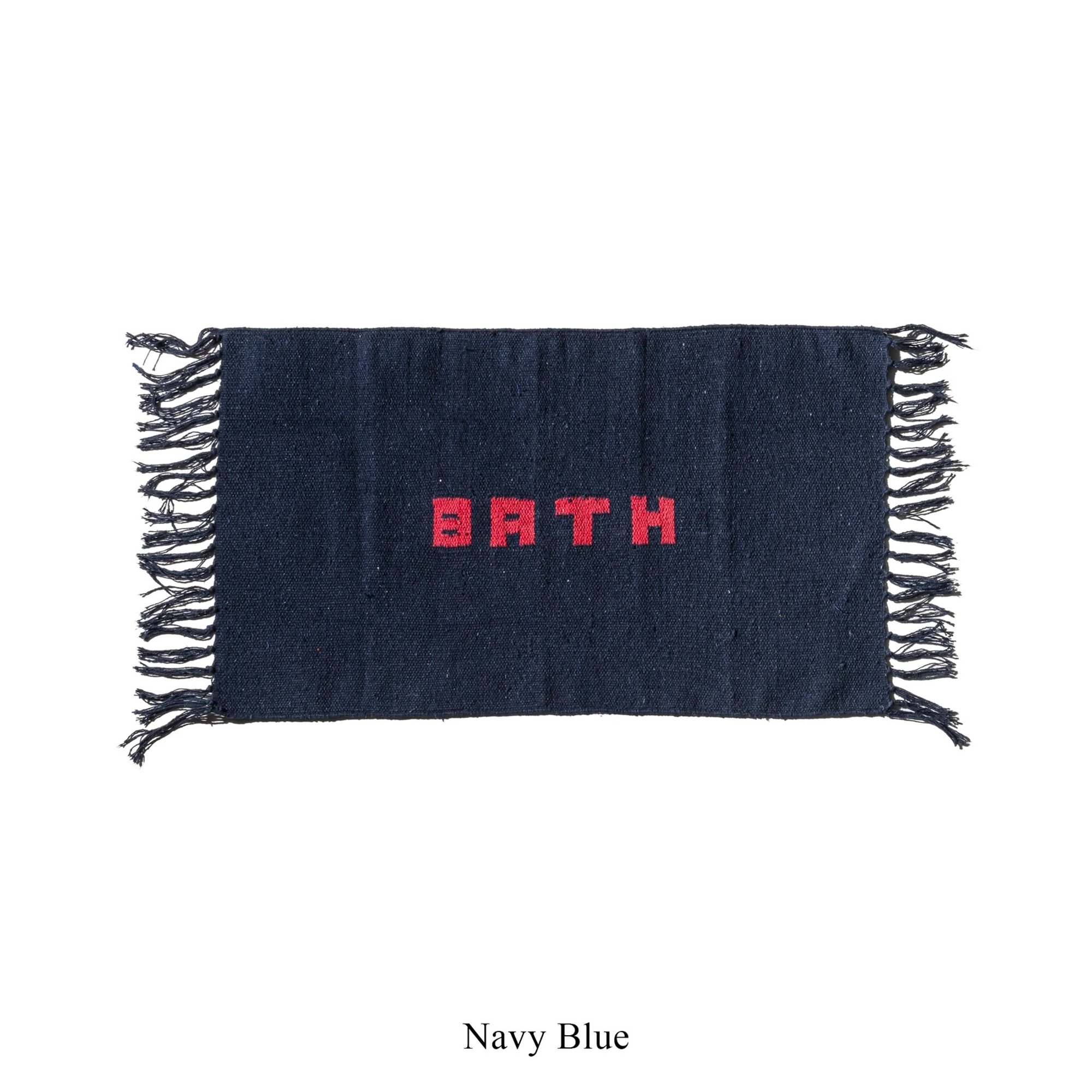 Tapis de bain fait main en fil recyclé / bleu marine 45 x 75cm Puebco vista0