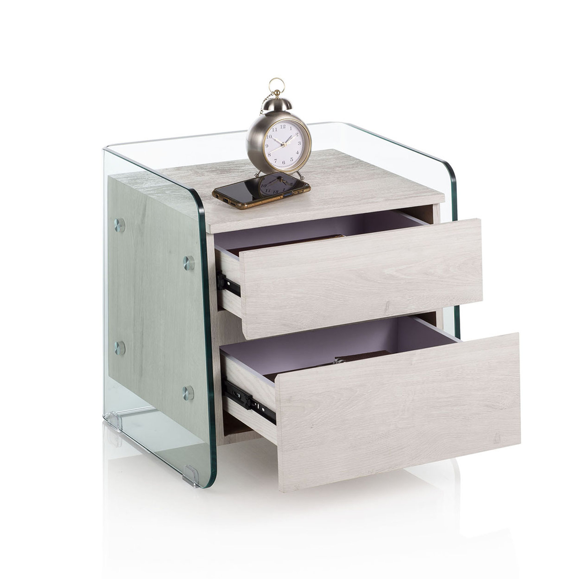 Tavolino/comodino ORESTE bianco TFT Home vista3