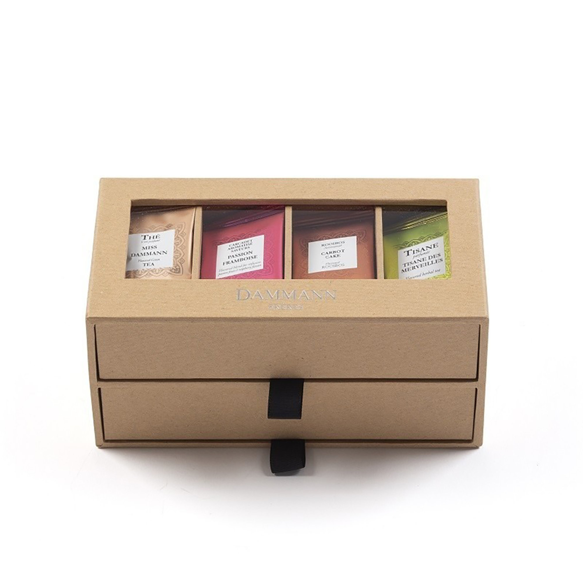7/7 confezione regalo con cassetti avana 56 filtri Dammann Frères vista1