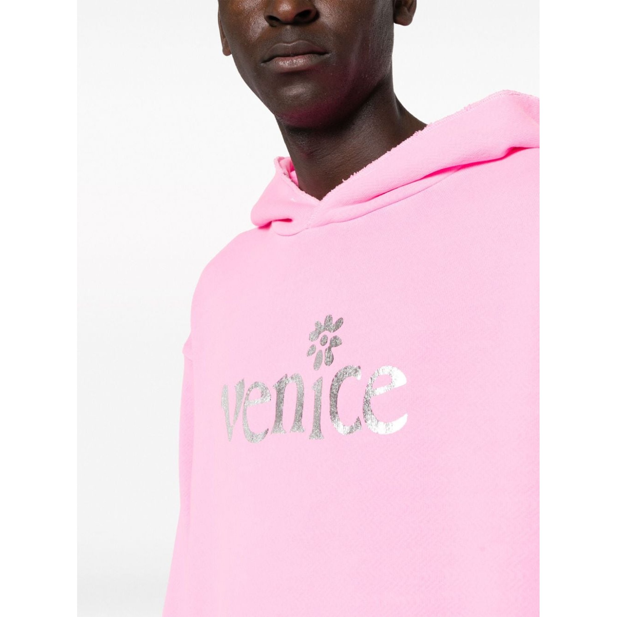 Felpa con cappuccio Venezia stampata argento unisex lavorata a maglia Erl07t031 ERL vista1