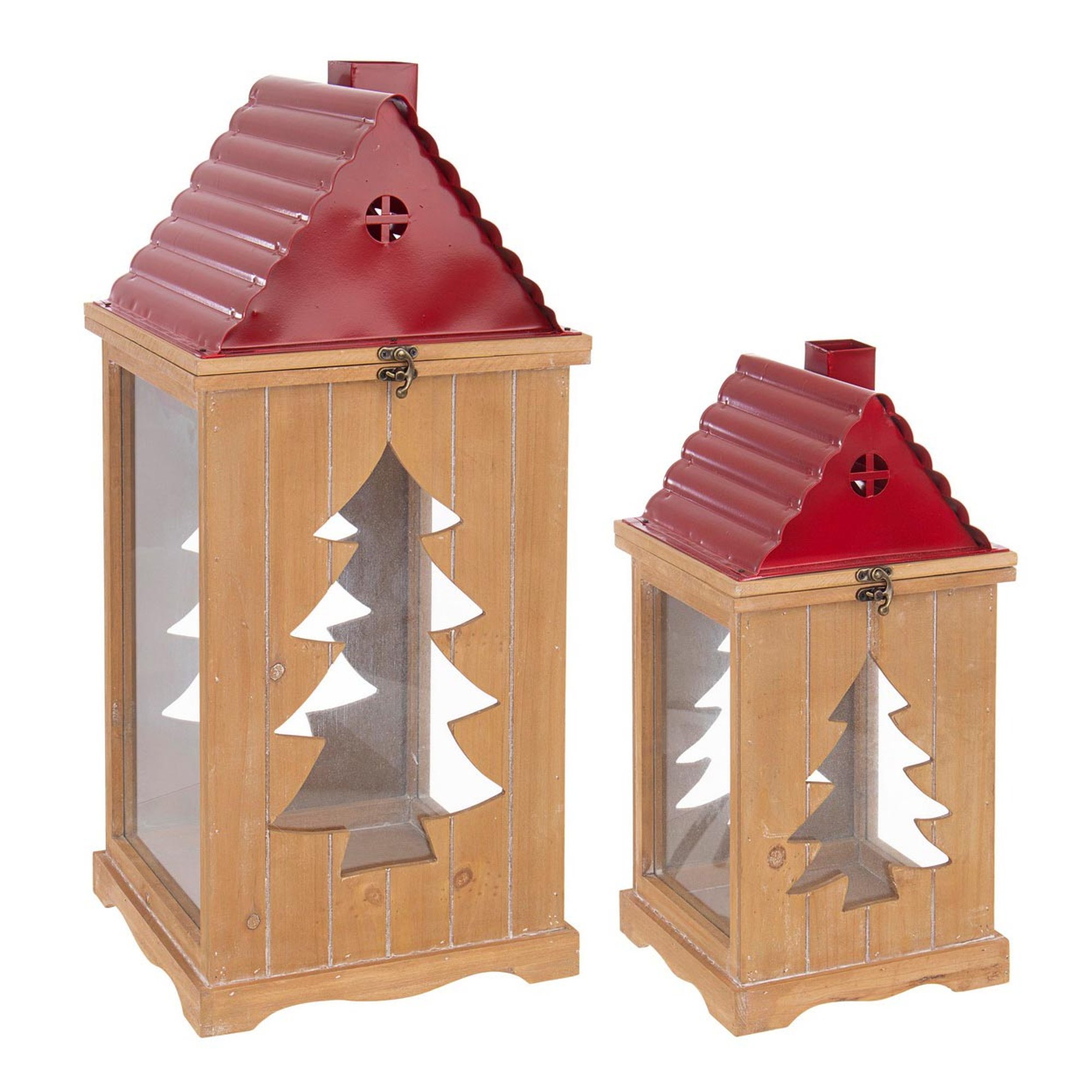 Set 2 lanterna Noel rosso Bizzotto Obsoleto vista0