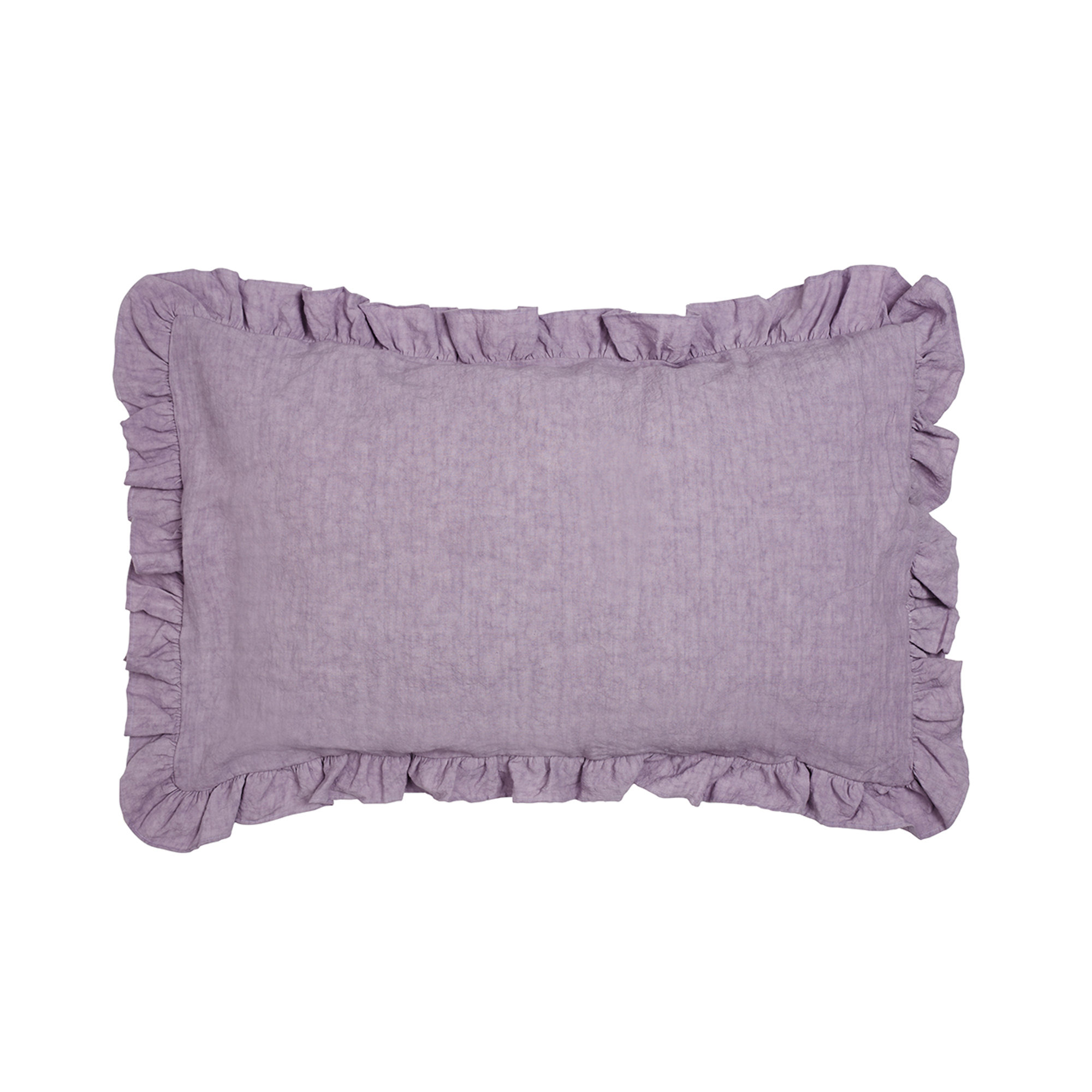 Kissenbezug mit Rüschen Volants Reines Leinen Stonewash Violetta Puro lino vista0