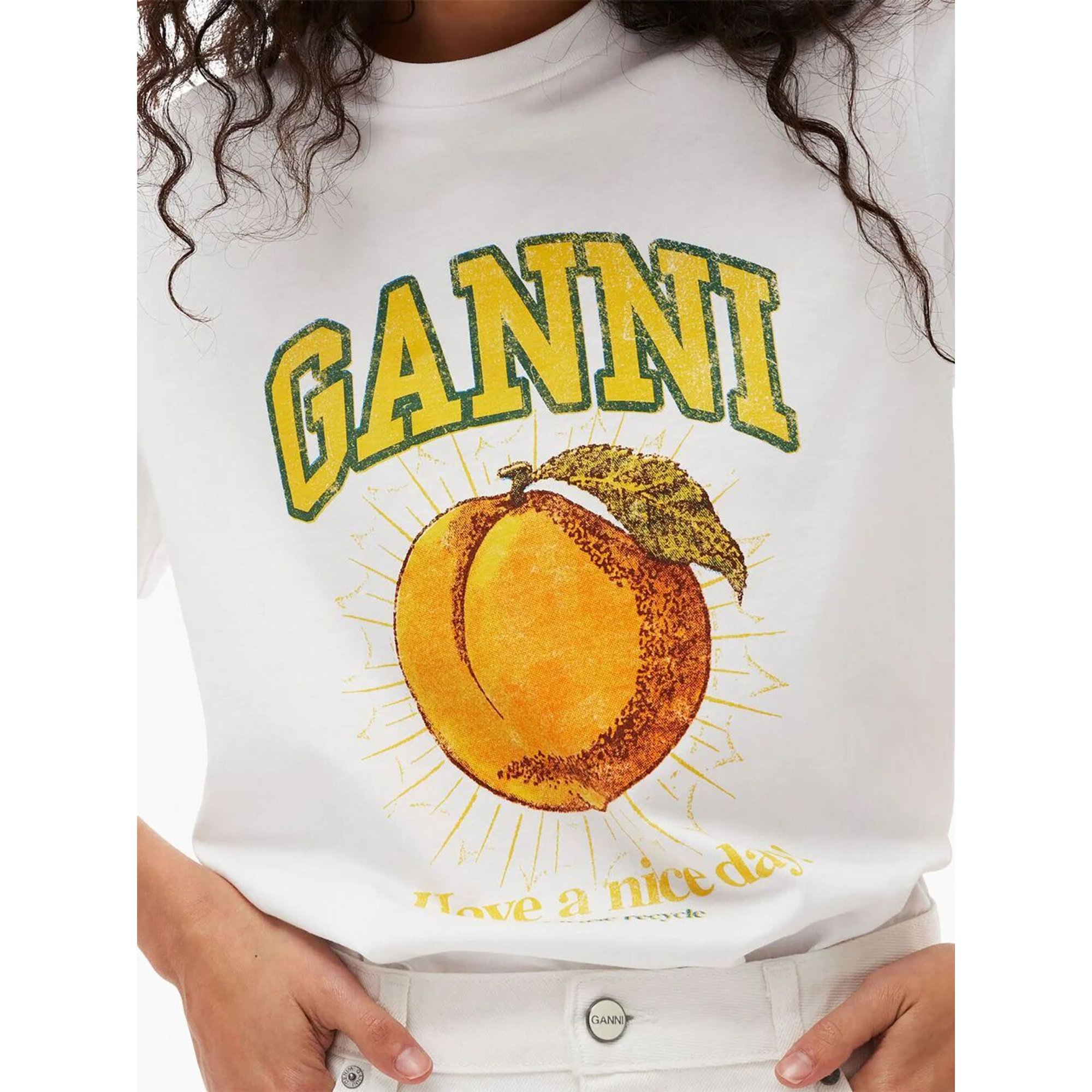 Basic Jersey Peach Relaxed T-shirt T3529 Ganni vista1