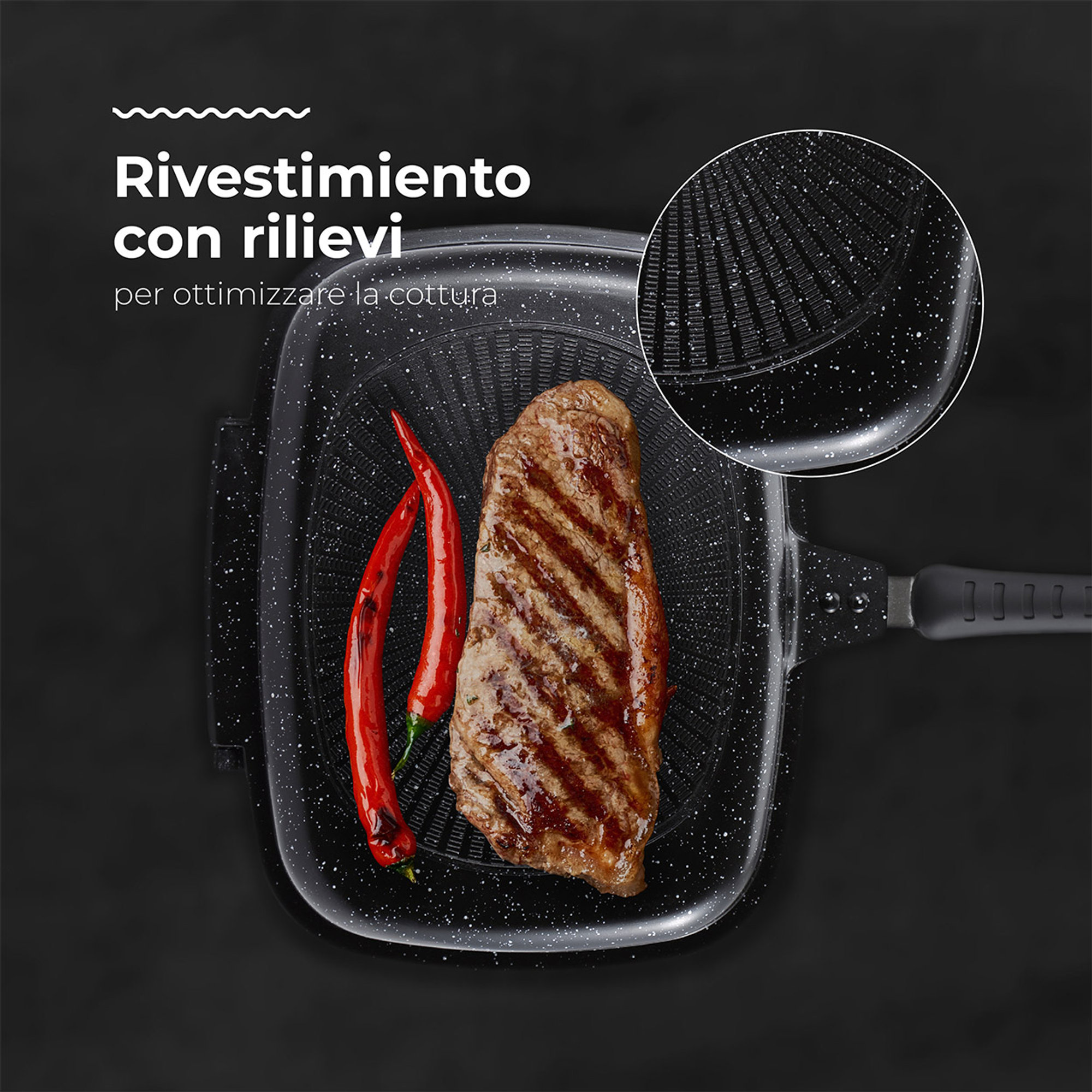 Fornetto doppio grill - Masterpro by Carlo Cracco 32x24.5x7 cm cast alluminio MASTERPRO by Carlo Cracco vista10