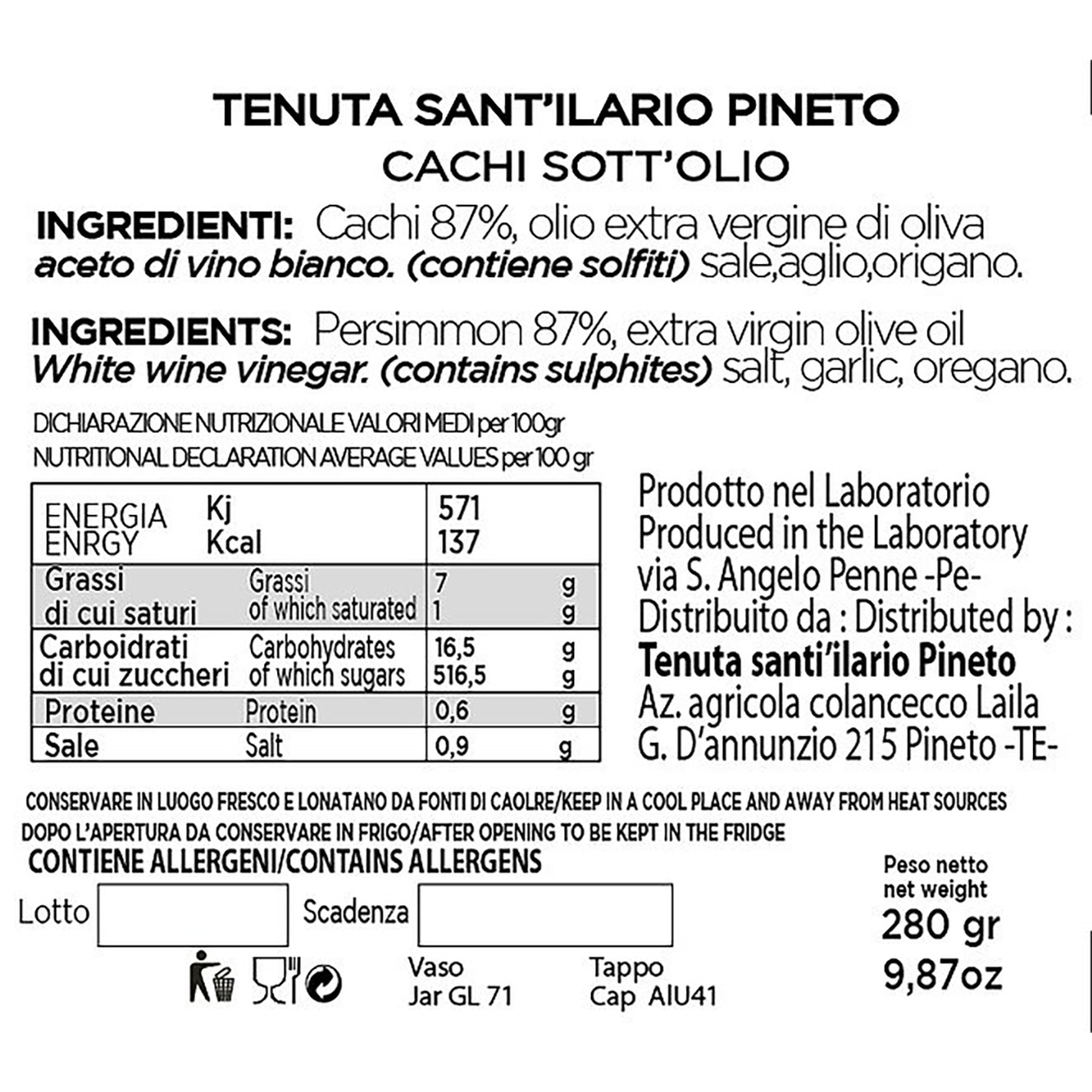 Conserve - Cachi sott'olio, vasetto in vetro con coperchio in ceramica Tenuta Sant'Ilario vista1