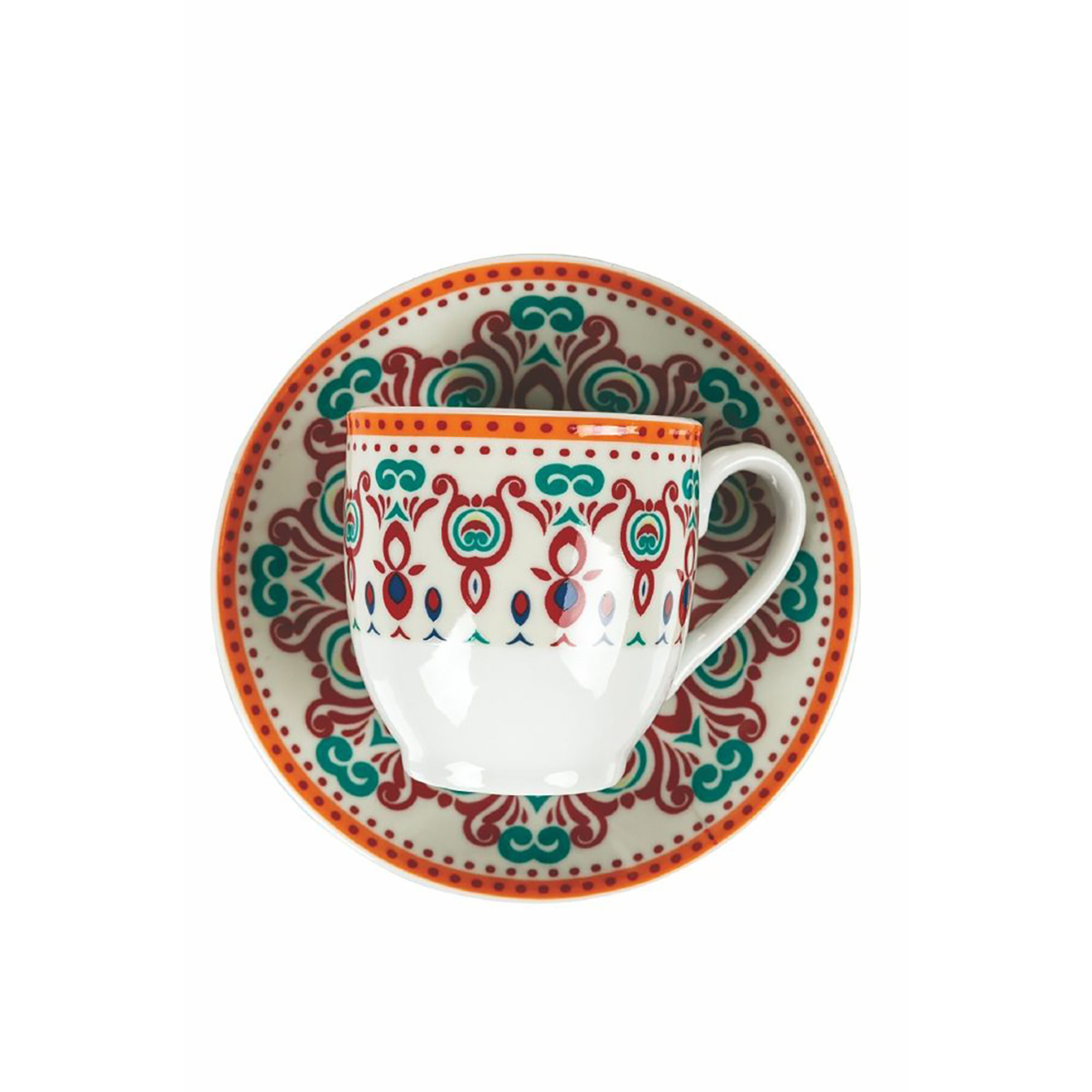 Ensemble de 6 tasses à café de 90 ml en porcelaine avec soucoupe, Shiraz Villa D'Este Home Tivoli 1996 vista4