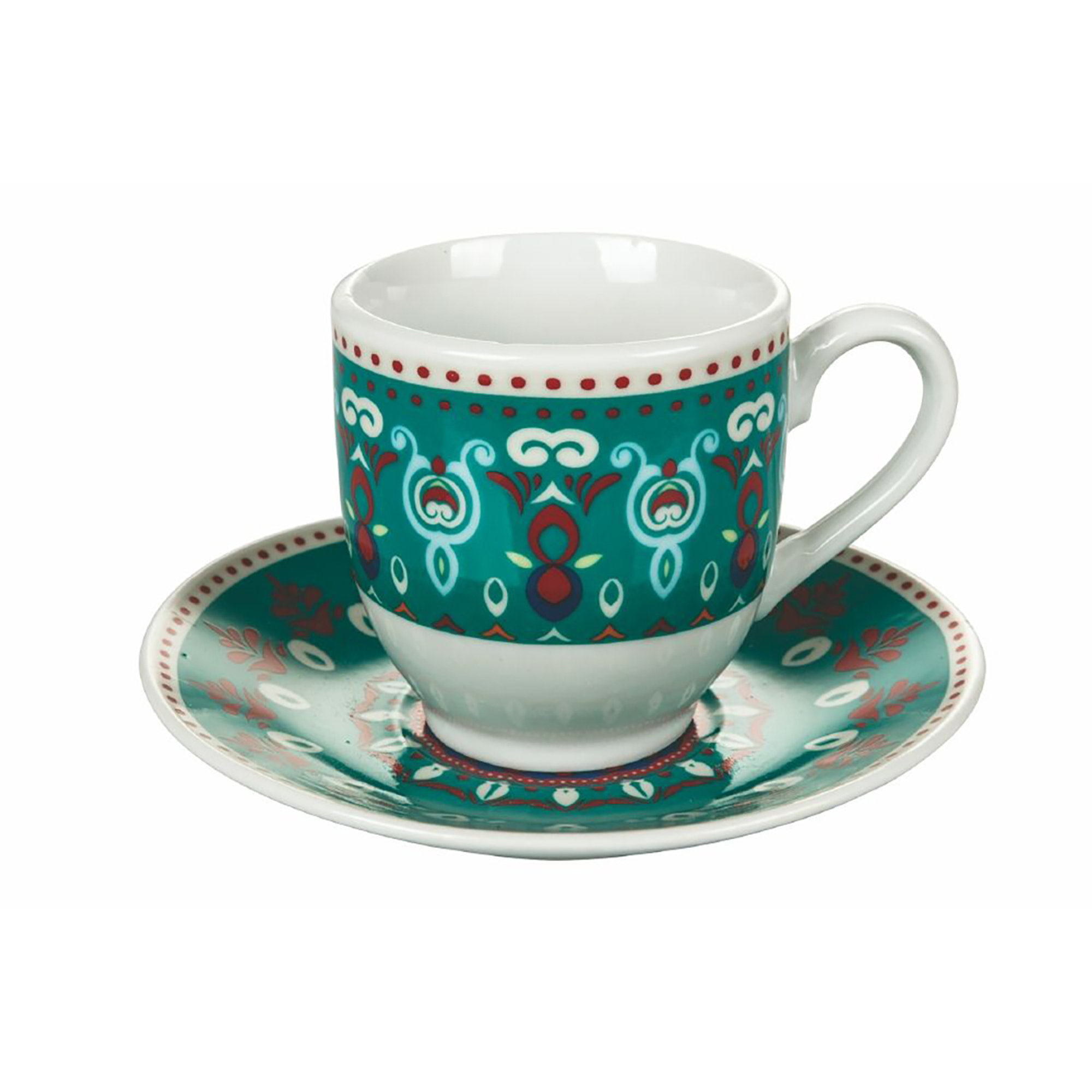 Ensemble de 6 tasses à café de 90 ml en porcelaine avec soucoupe, Shiraz Villa D'Este Home Tivoli 1996 vista8