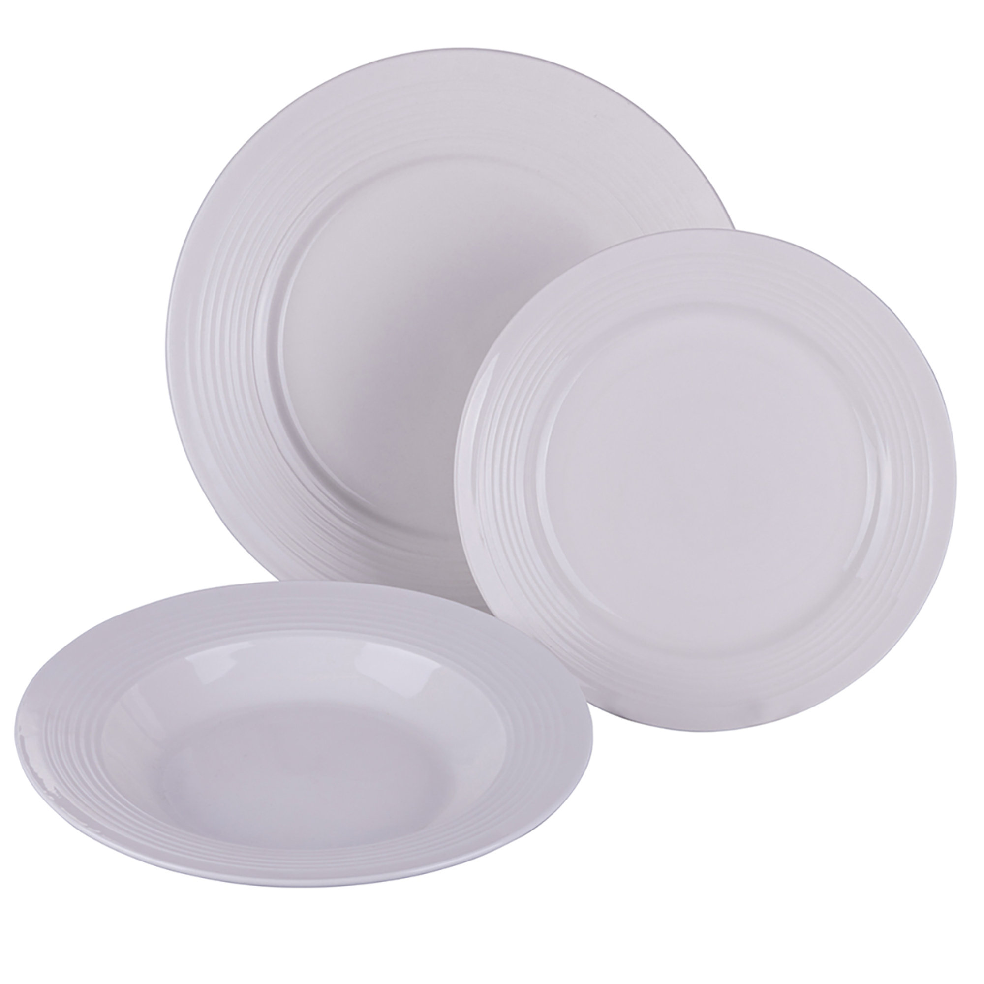 Servizio piatti 18 pezzi in new bone China, 6 posti tavola,  Banda Blanca Villa D'Este Home Tivoli 1996 vista1