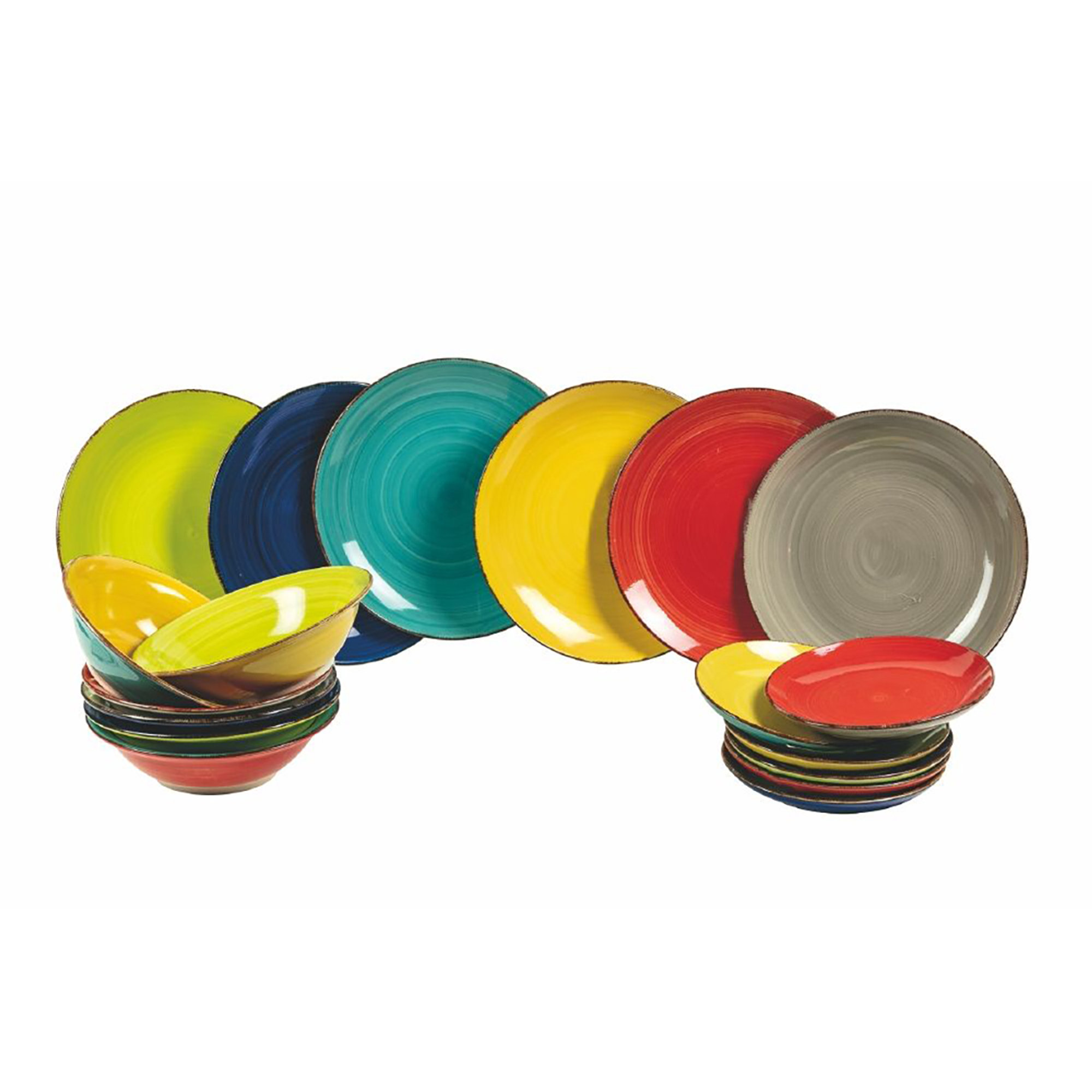 Juego de platos de 18 piezas en gres, 6 lugares de mesa diferentes, Baita 2 Villa d'Este vista0