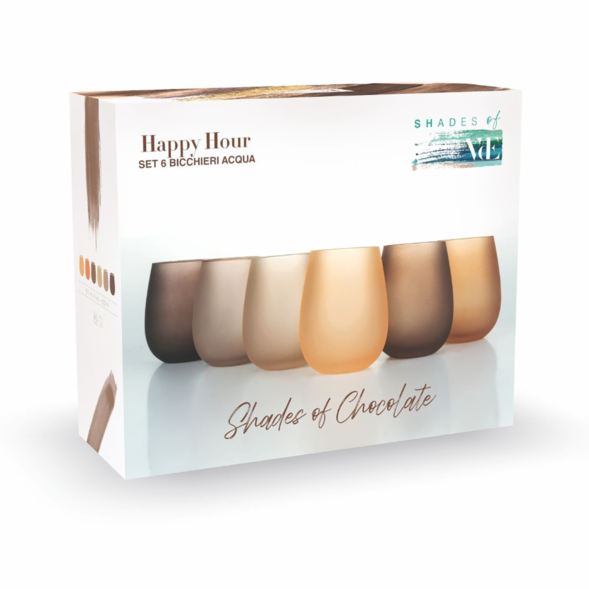 Set 6 bicchieri acqua 600 ml frosted in vetro, Happy Hour Chocolate Villa D'Este Home Tivoli 1996 vista7