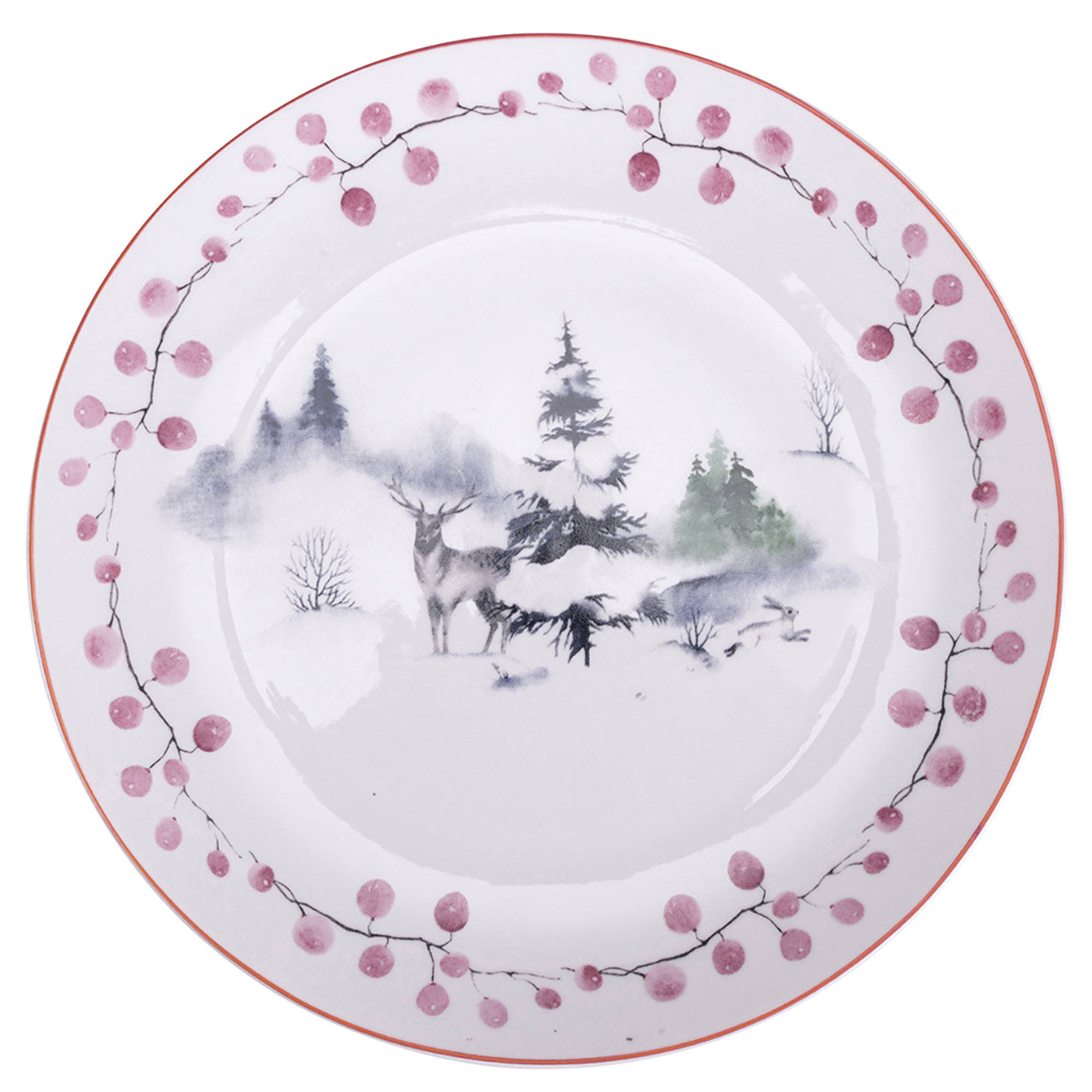 Servizio piatti 18 pezzi in porcellana, 6 posti tavola, decoro natalizio, Xmas Village villa d'este obsoleto vista1