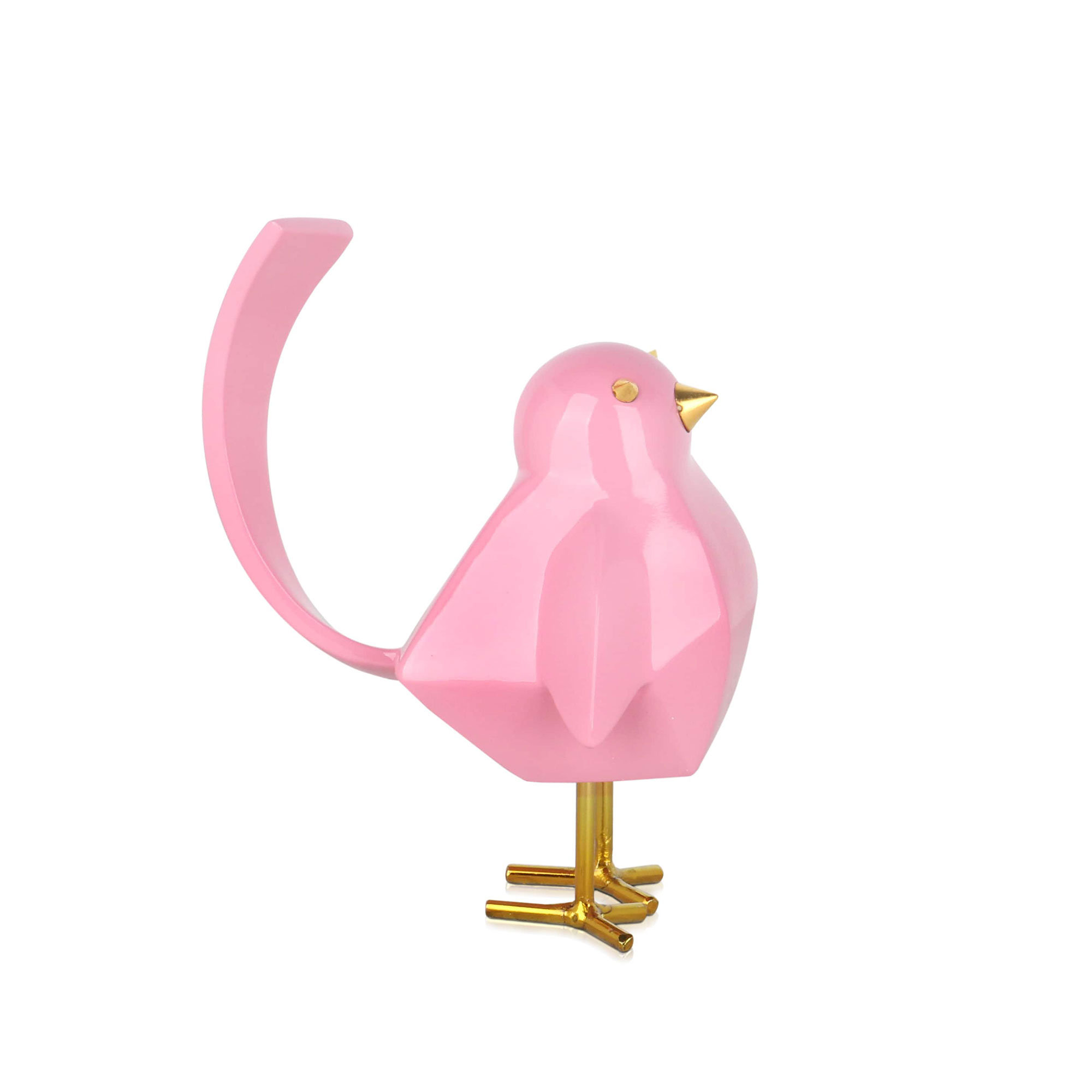 Adm - Scultura in Resina 'uccellino Rosa' Arte dal mondo vista1