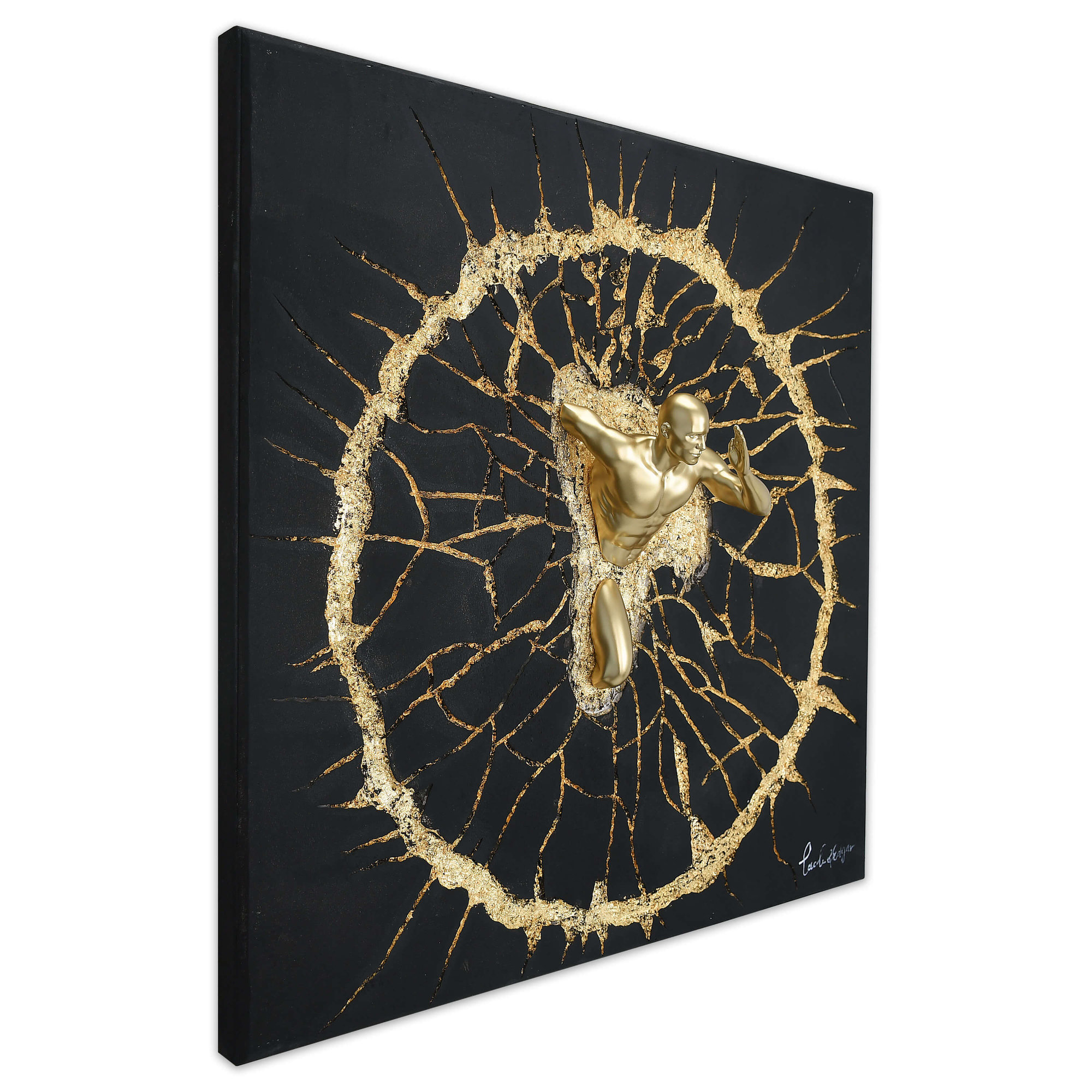 Adm - Dipinto 'golden Breaking' Arte dal mondo vista1