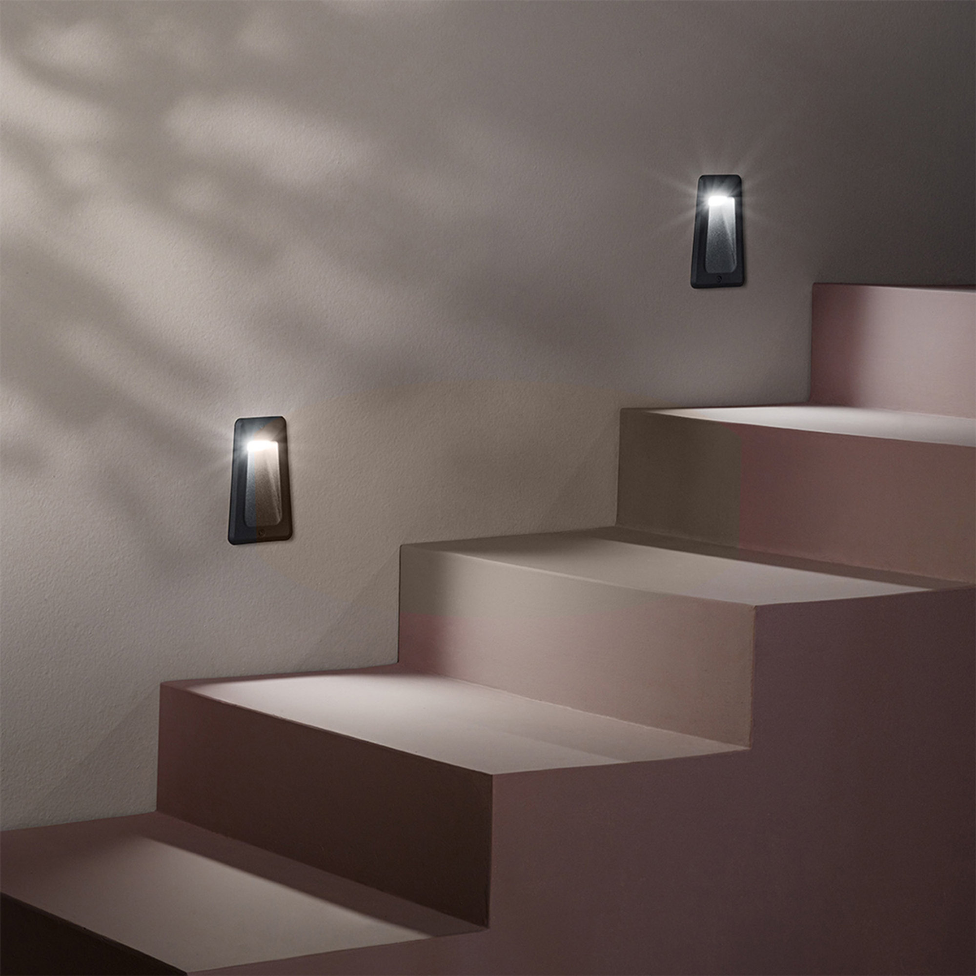 Applique Dromos LED per esterni in alluminio con diffusore in policarbonato, nero Ondaluce vista2