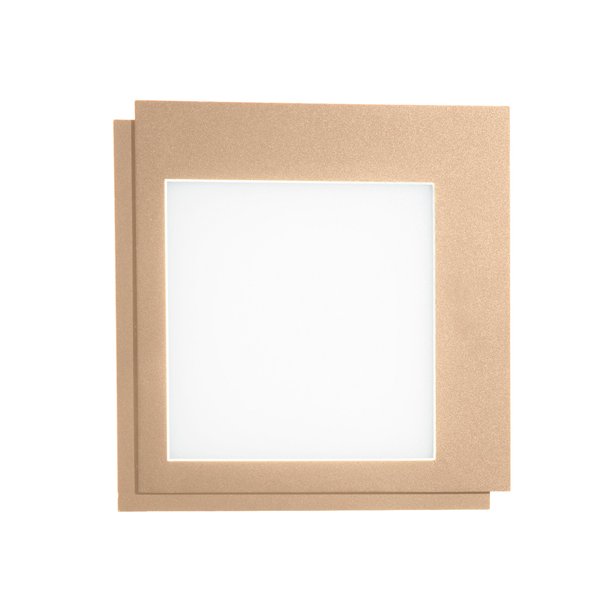 Applique Passpartou a LED, struttura in metallo e diffusore in acrilico, oro Ondaluce vista0