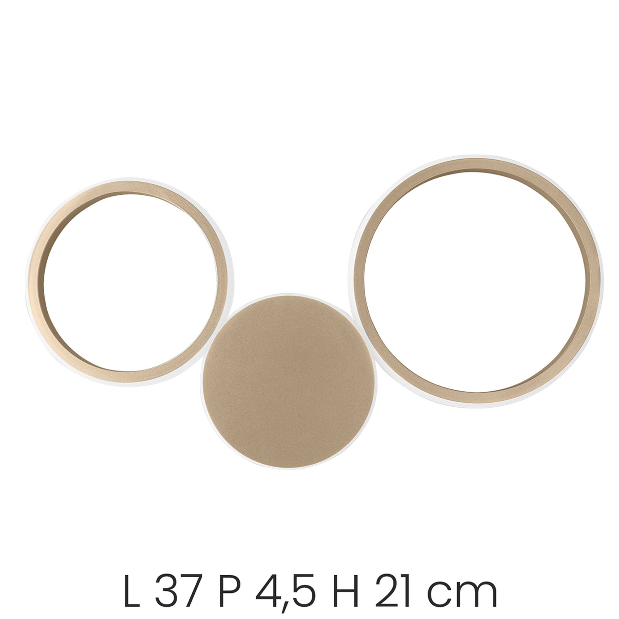 Applique Pois LED in metallo verniciato, oro Ondaluce vista2