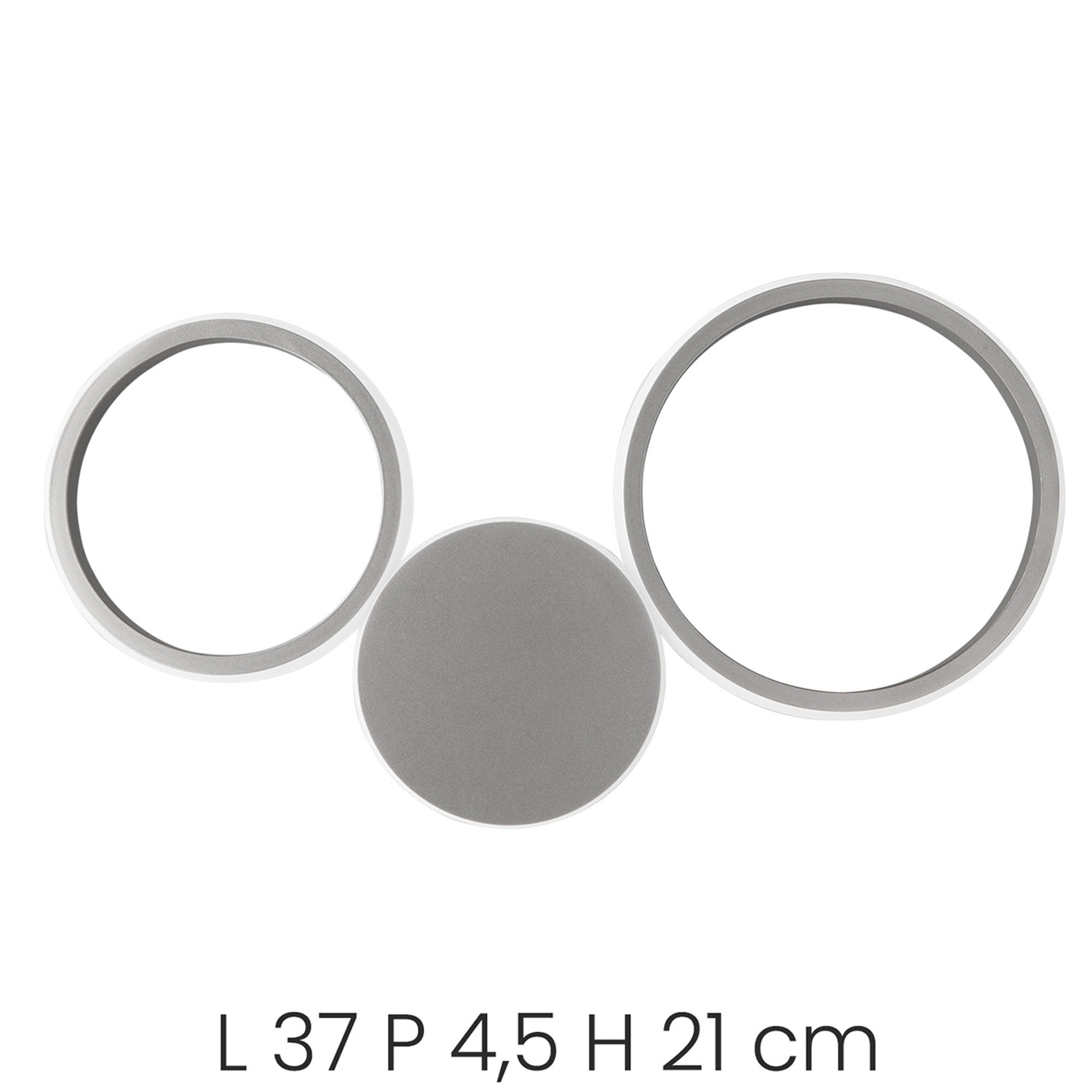 Applique Pois LED in metallo verniciato, silver Ondaluce vista2