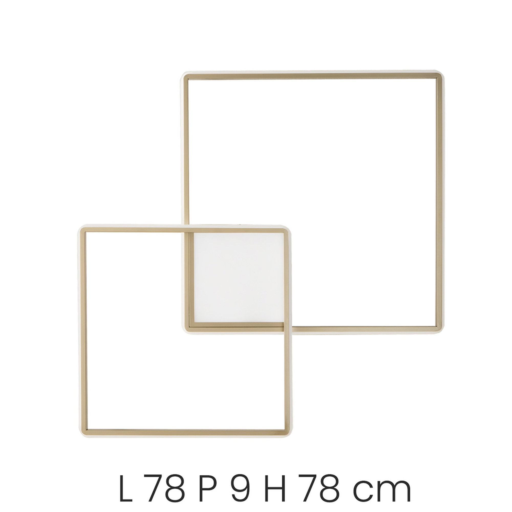 Plafoniera DOWEL in vetro bianco soffiato ed acidato, bianco/oro - grande Ondaluce vista1