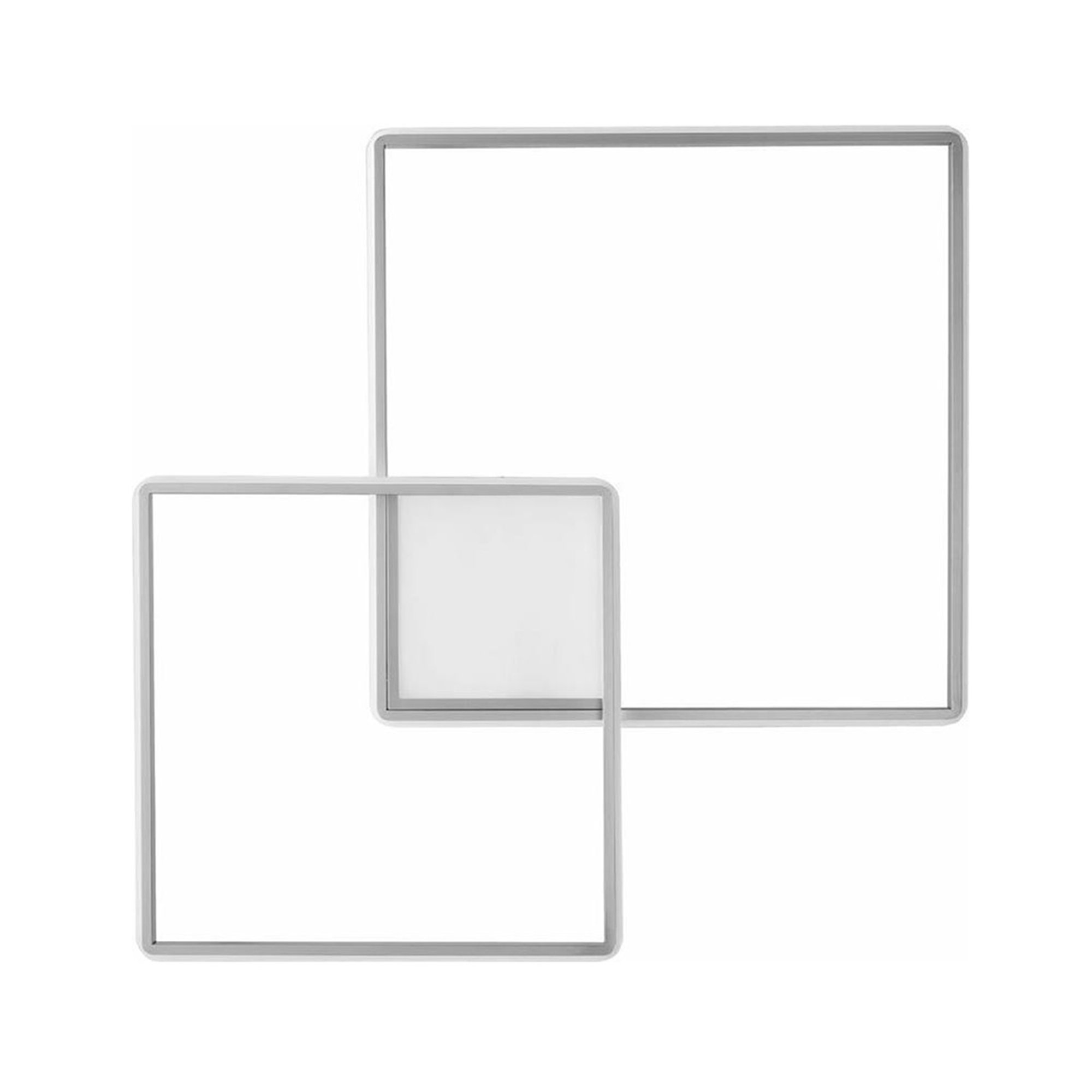 Plafoniera DOWEL in vetro bianco soffiato ed acidato, bianco/silver - grande Ondaluce vista0