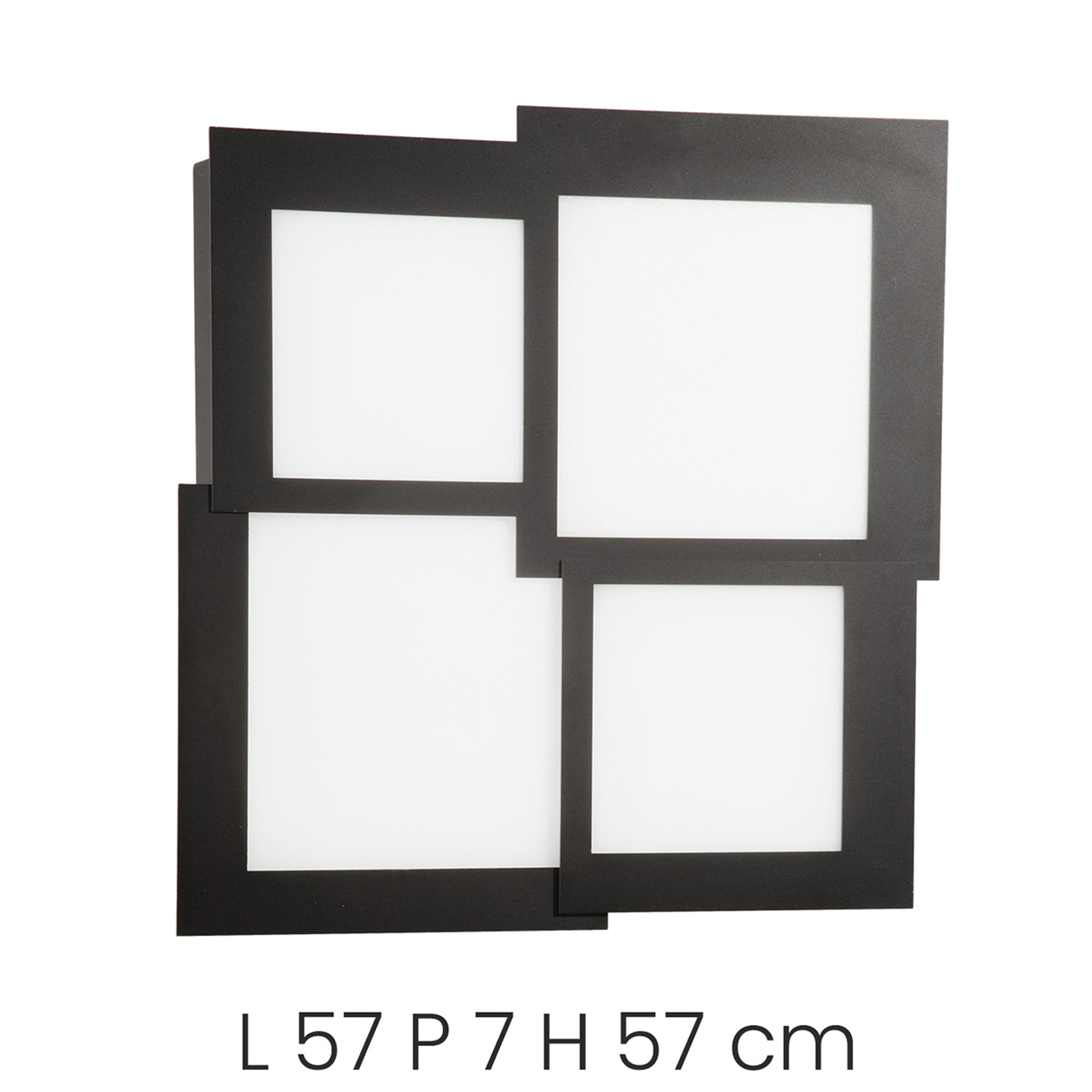 Plafoniera a LED PASSPARTOU in metallo e diffusore in acrilico, nero - grande Ondaluce vista1