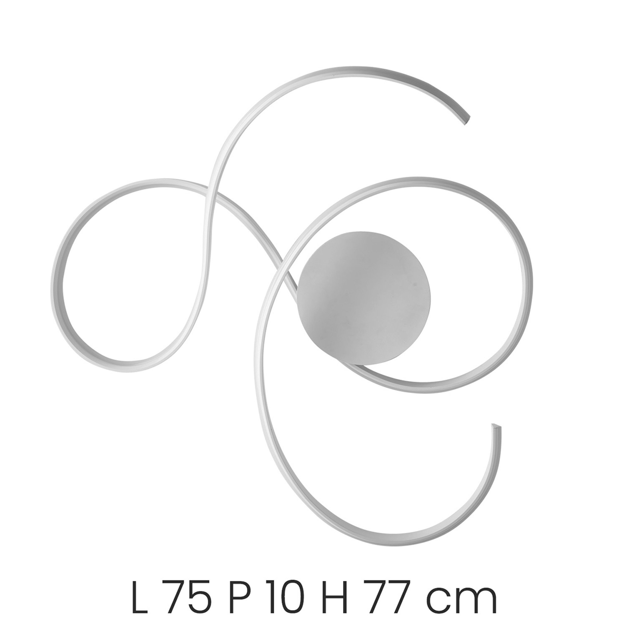 Plafoniera LED TWIST in metallo verniciato, silver - grande Ondaluce vista3