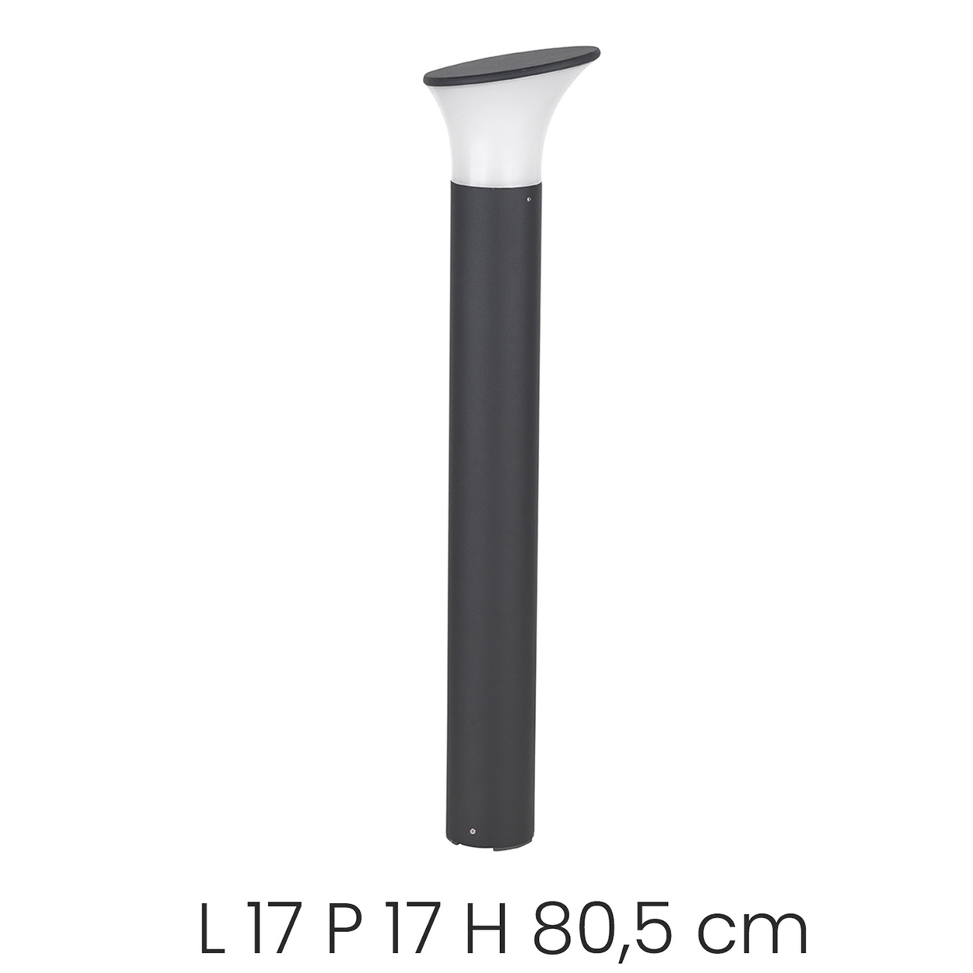 Outdoor pole ARES in aluminum with polycarbonate diffuser H80, black Ondaluce vista2