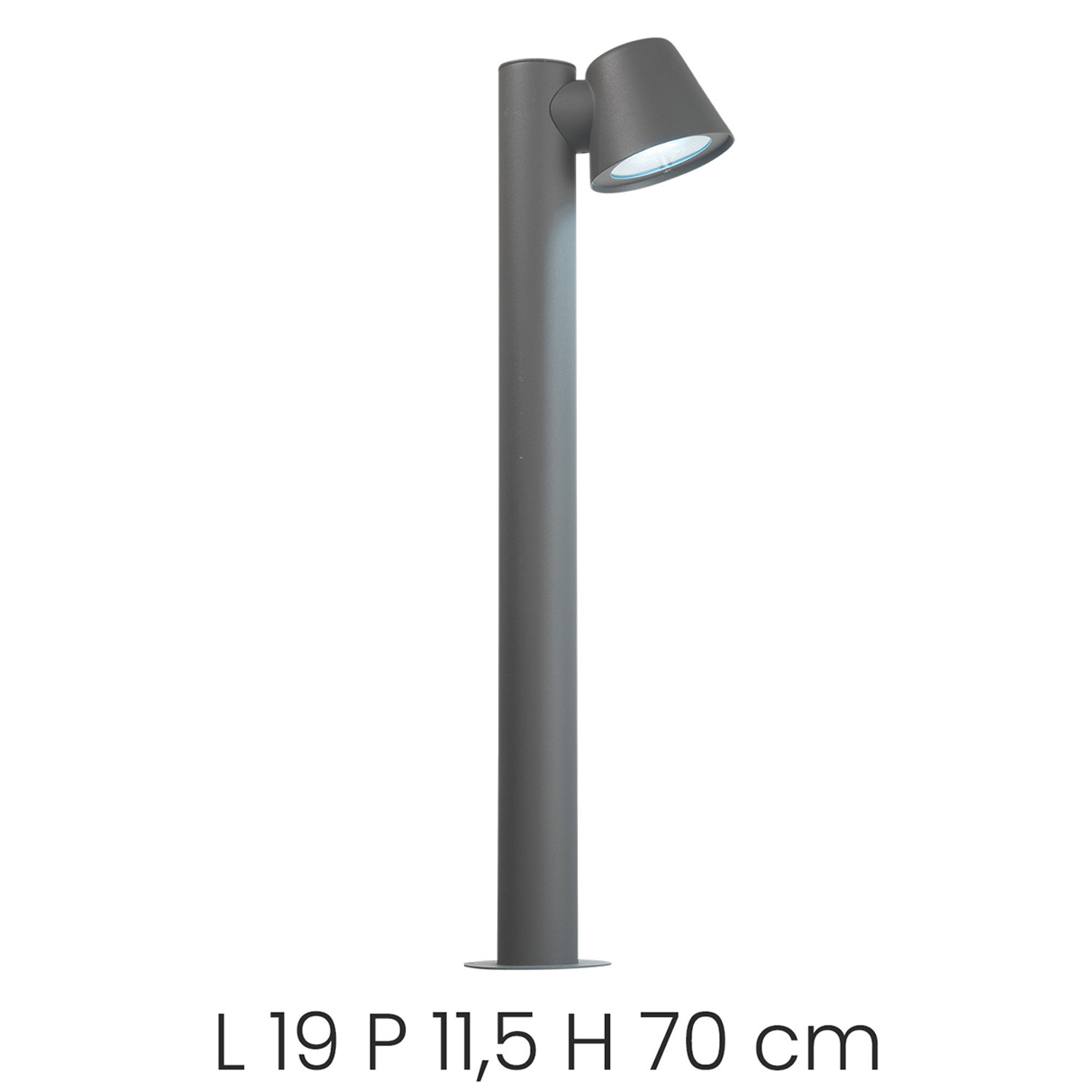Outdoor post MALTA in aluminum with glass diffuser, anthracite Ondaluce vista1