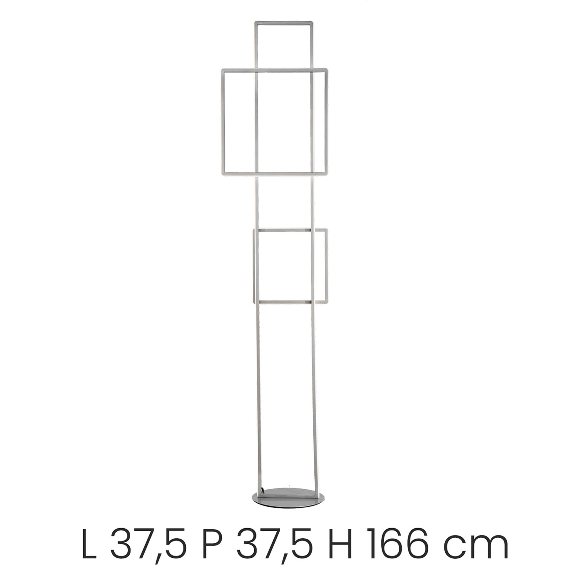 Piedestal DOWEL en verre blanc soufflé et acidifié, argenté Ondaluce vista1
