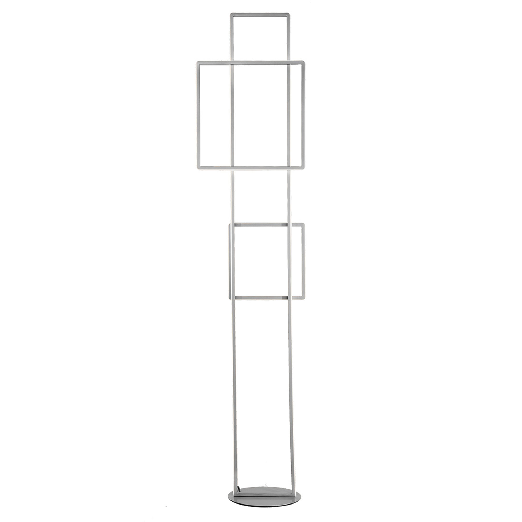 Piedestal DOWEL en verre blanc soufflé et acidifié, argenté Ondaluce vista0
