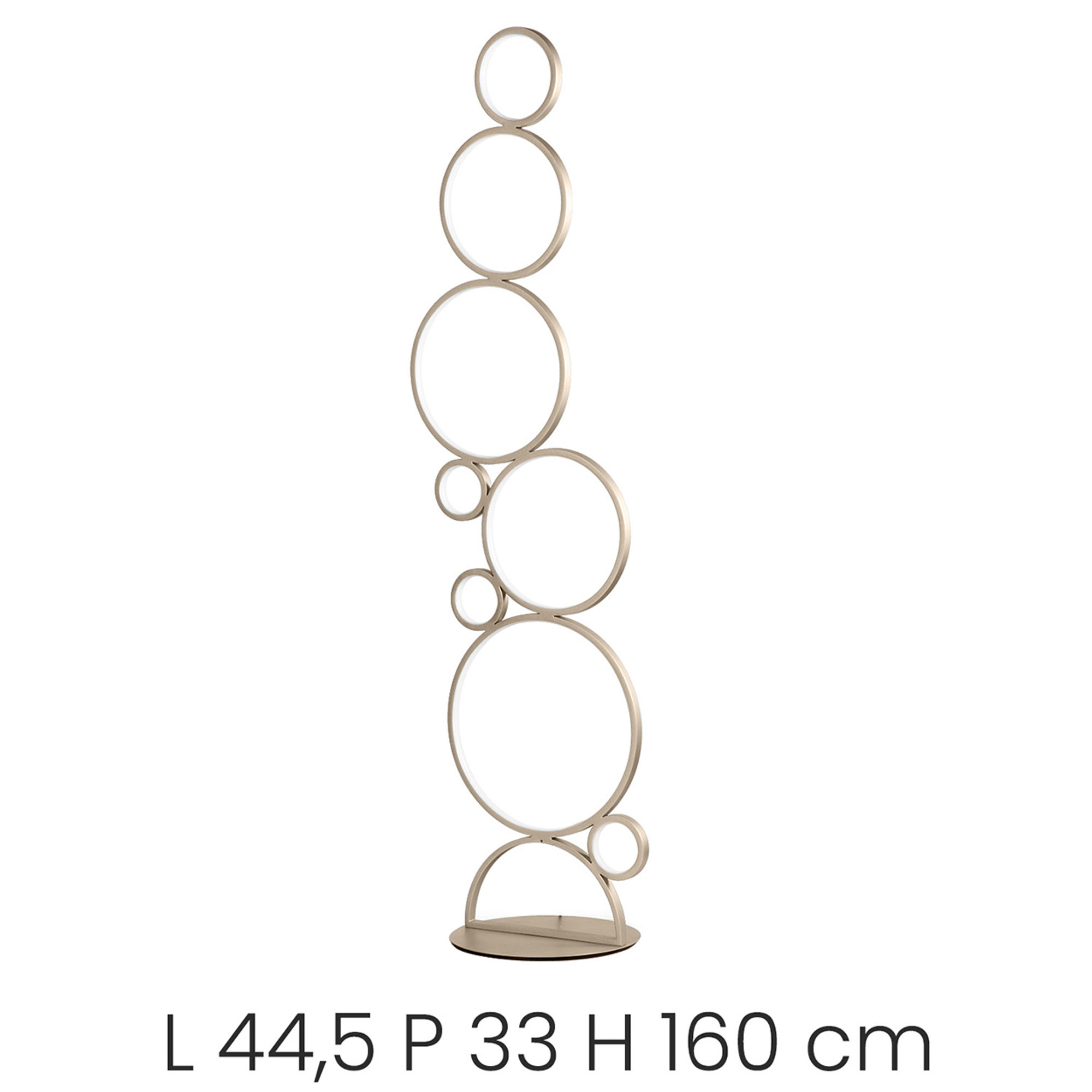 Piantana LED POIS in metallo verniciato, oro Ondaluce vista1