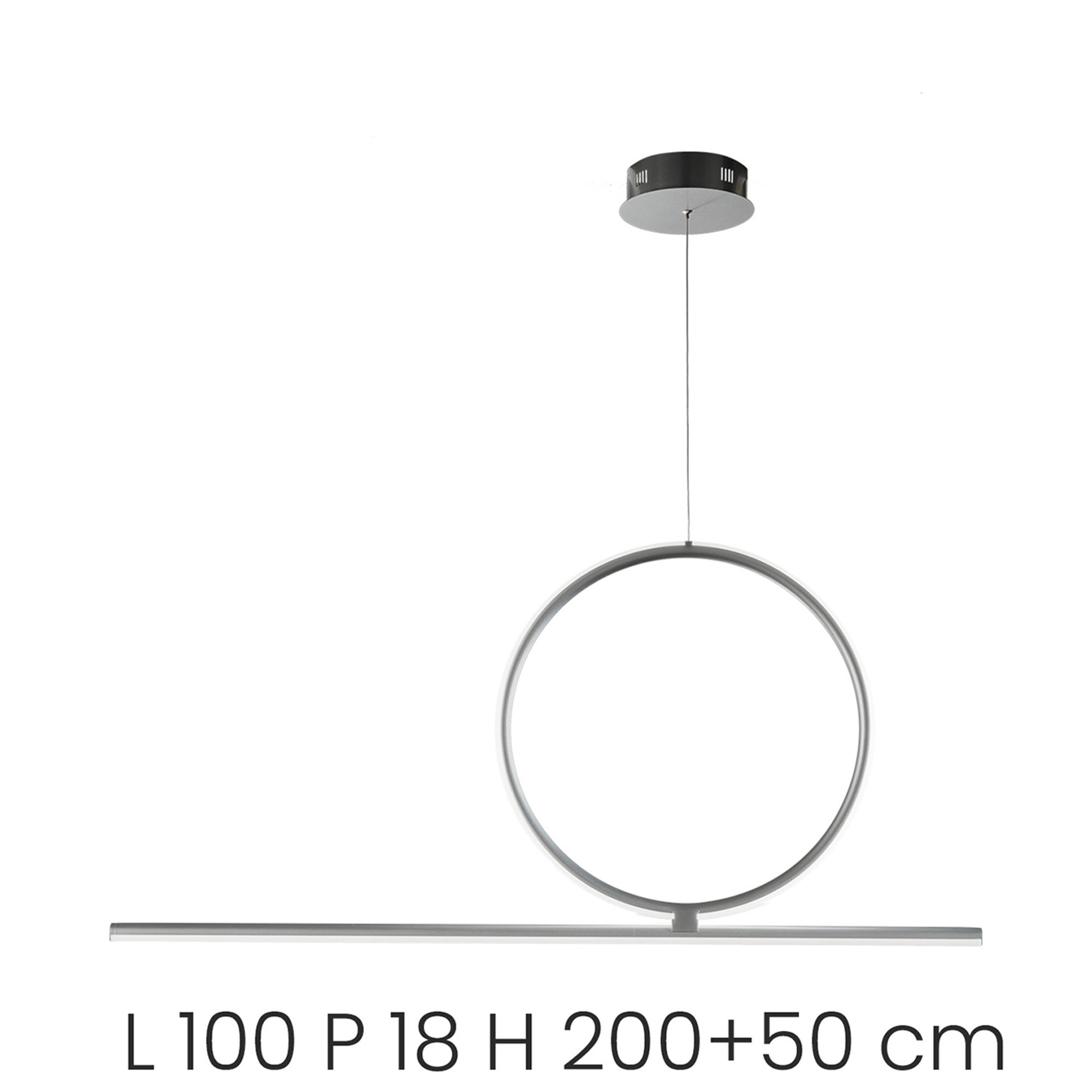 Sospensione ACROBAT 40 LED dimmerabile in metallo con diffusore siliconico, nero Ondaluce vista1