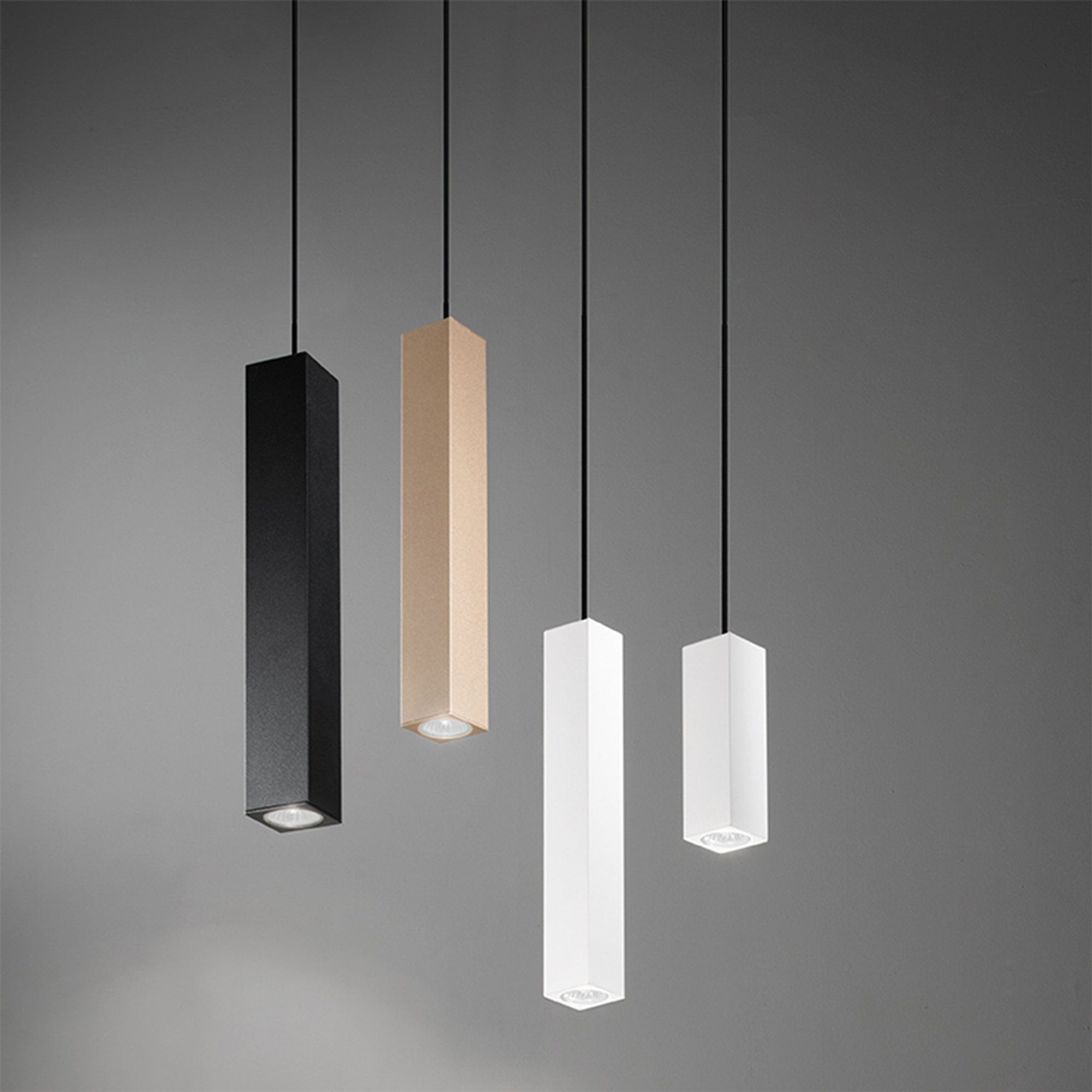Witte ALOA aluminium hanglamp, poedergecoat - klein Ondaluce vista2