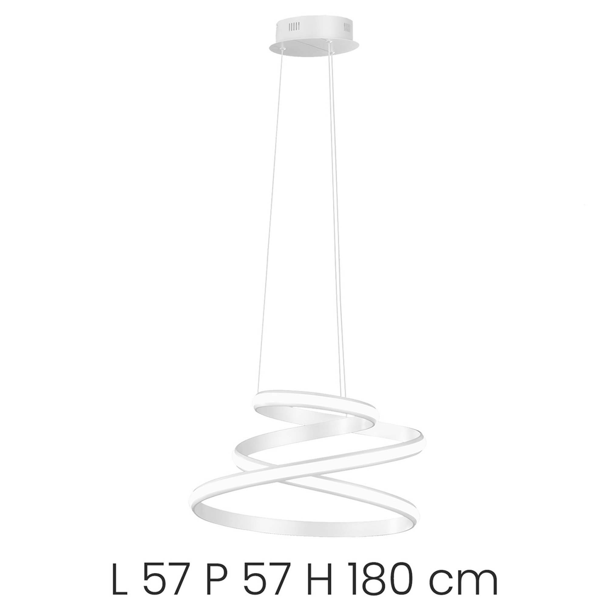 Suspension VUELTA LED en métal peint, blanc Ondaluce vista1