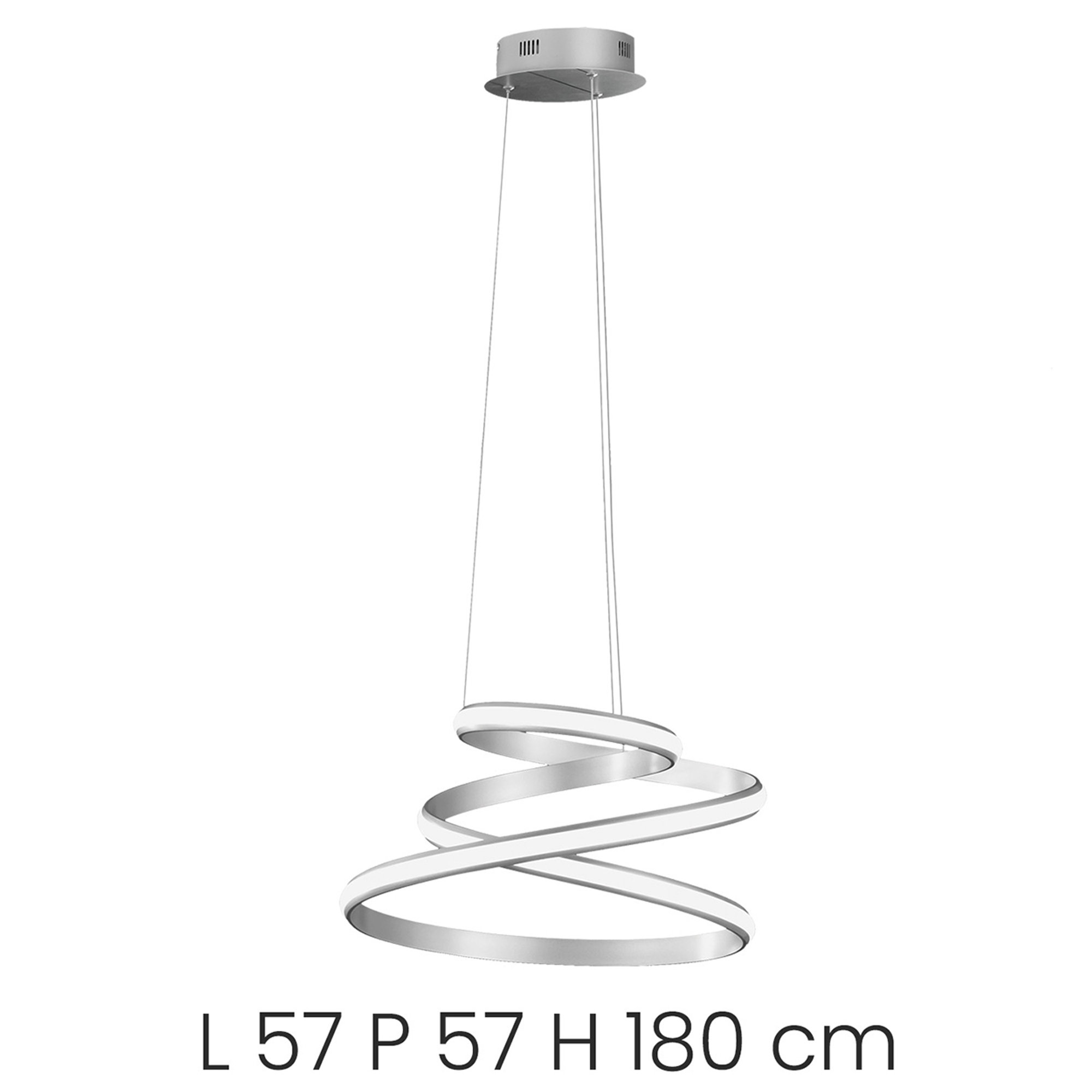 Suspension VUELTA LED en métal peint, argenté Ondaluce vista2
