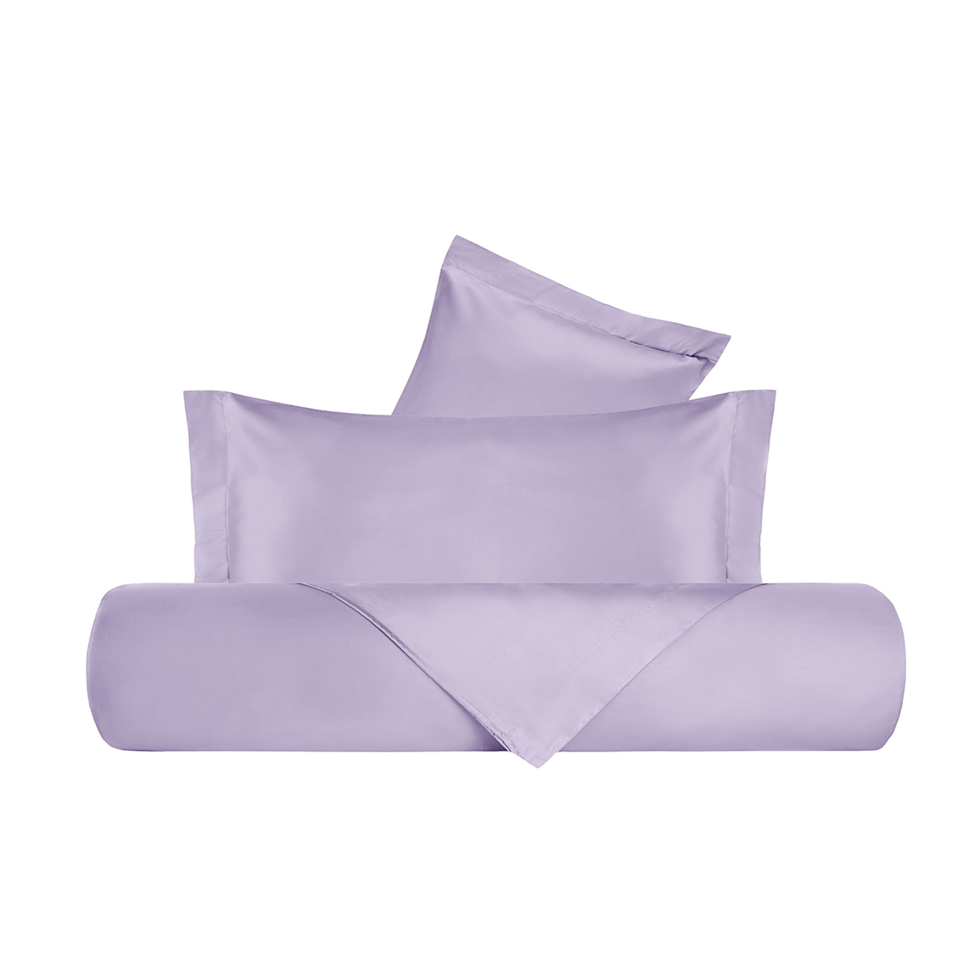 Parure de Cama de Satén Lila con Fundas de Almohada de Dos Volantes I rasi vista0