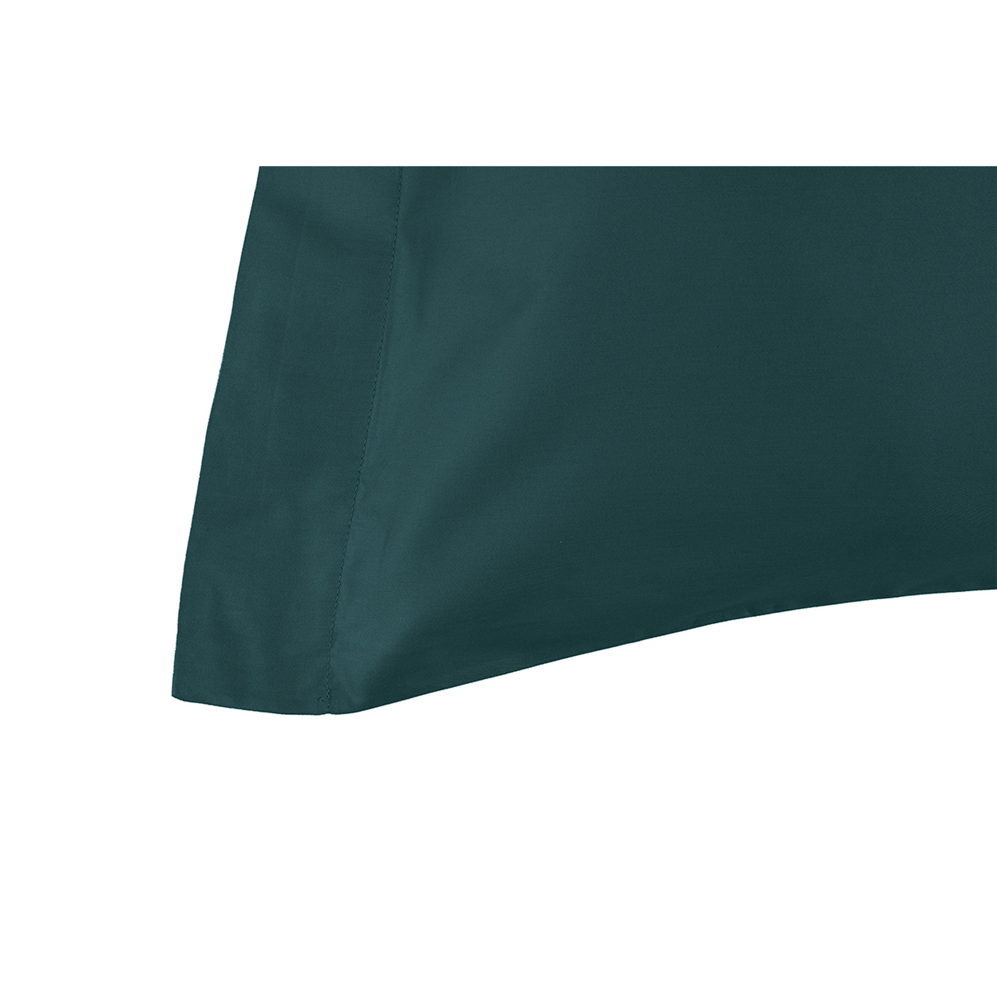 Parure de housse de couette en satin vert émeraude avec taies d'oreiller à deux volants I rasi vista4