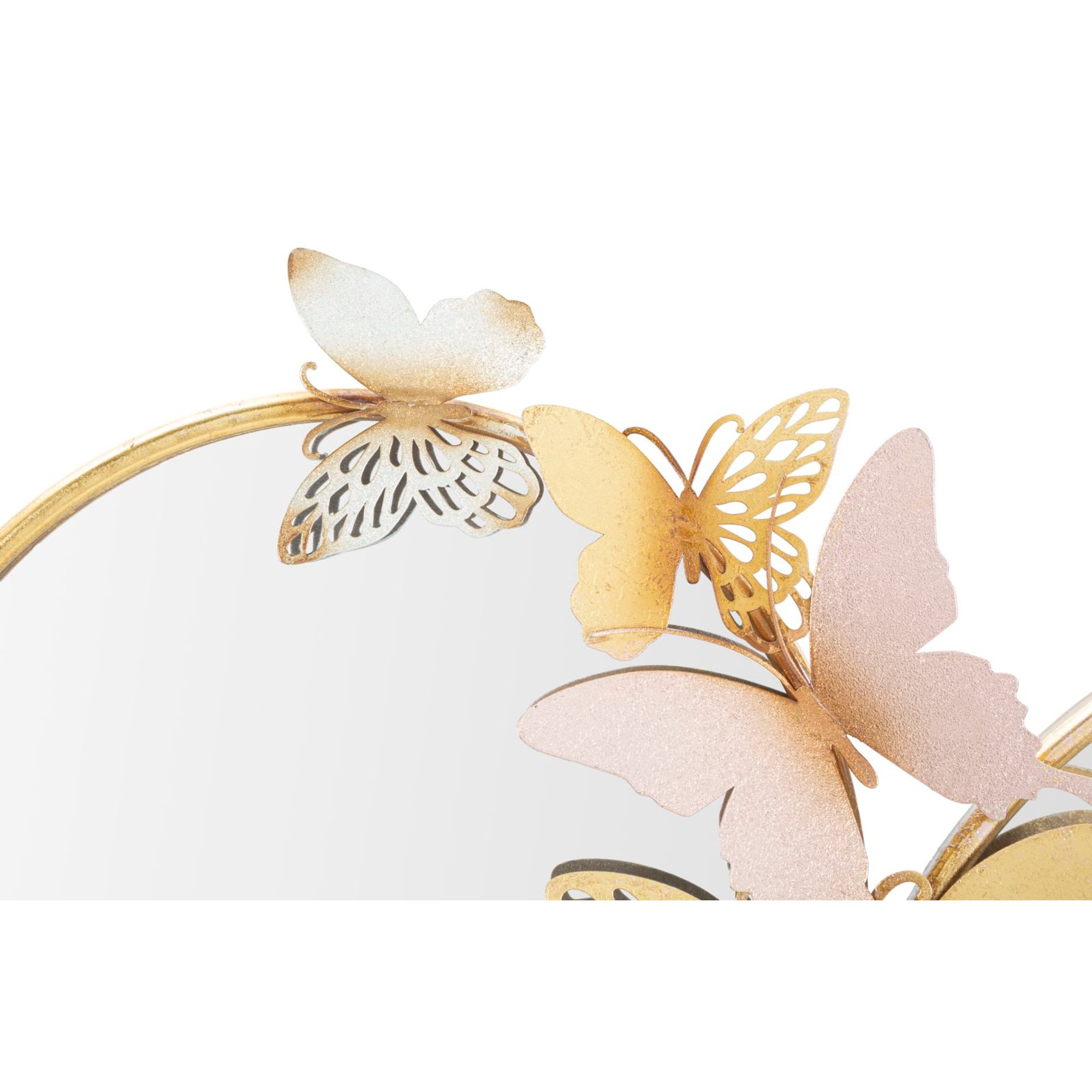 Double Butterfly Wall Mirror Pink cm 81x3x52.5 Charme 1921 vista1
