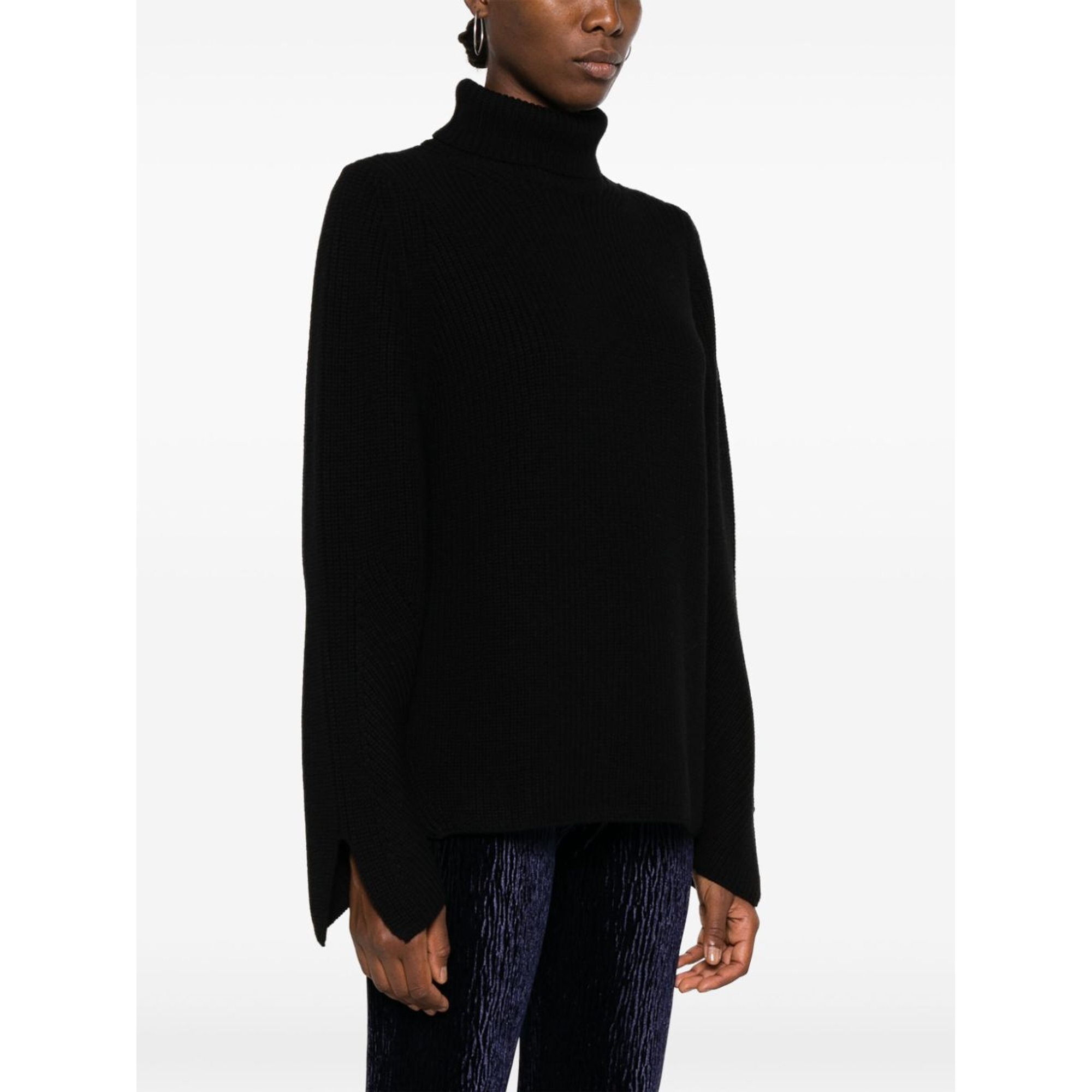 Stretch Merinos Oversized Turtle Neck Sweater 11118myknit Forte_Forte  vista1