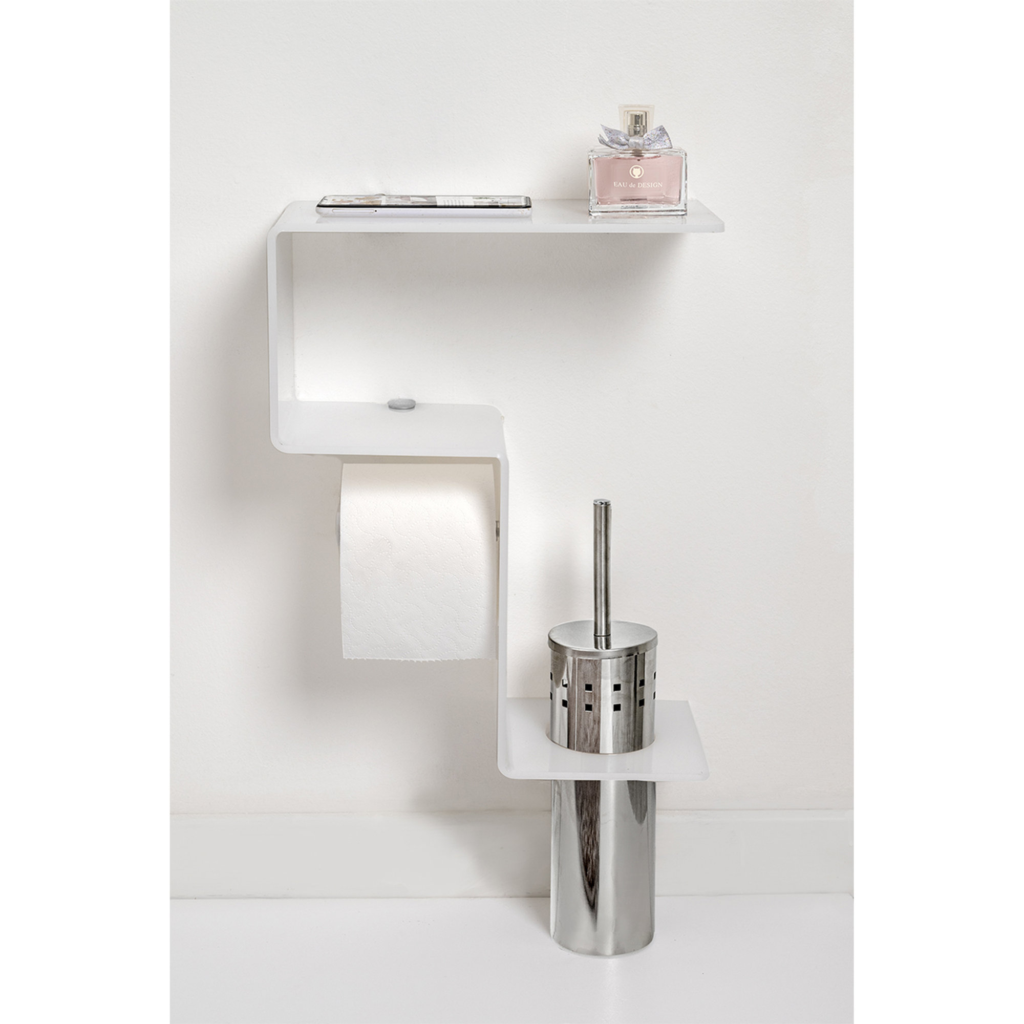 Clio Regalhalterung und Toilettenbürste 1 weiß Iplex vista4
