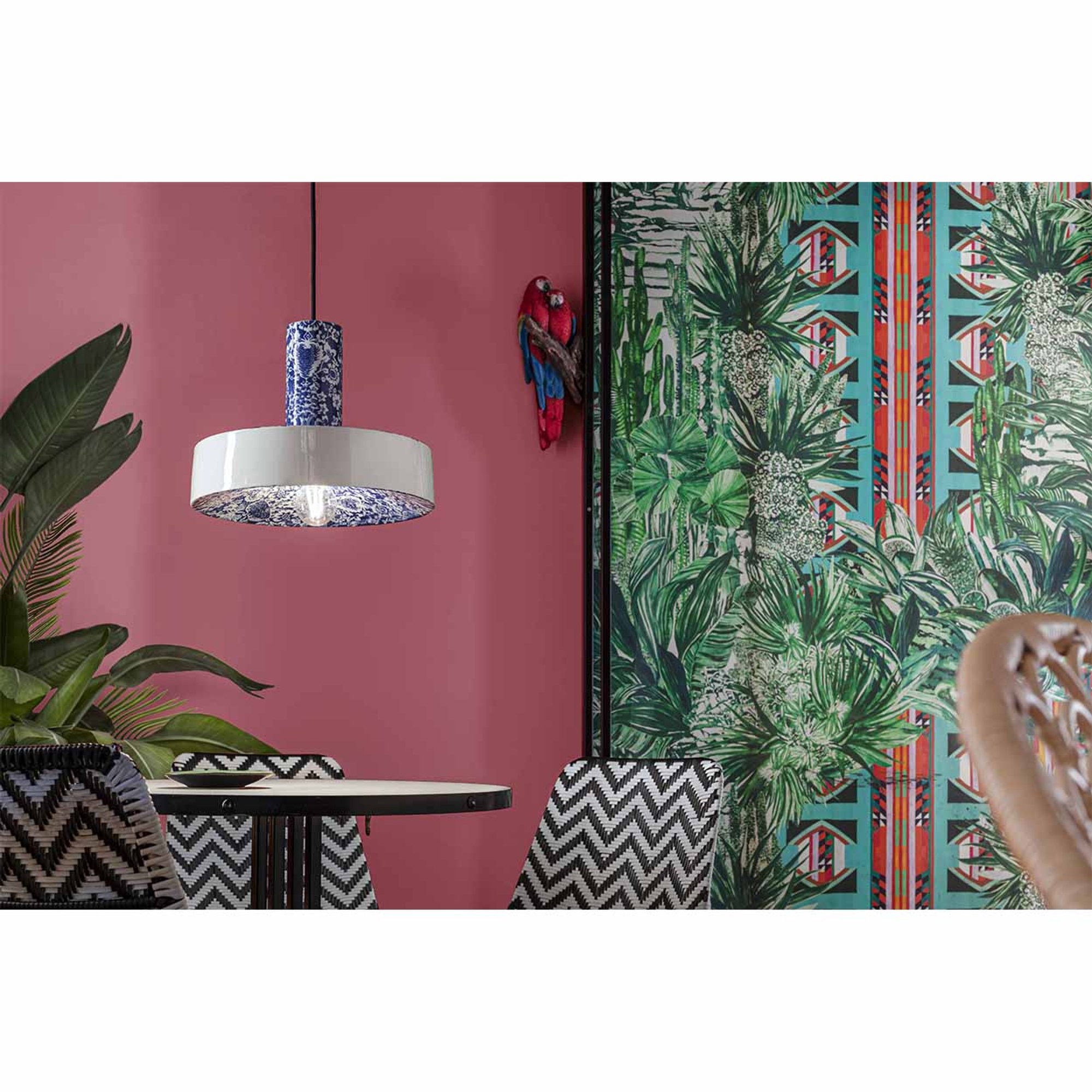 Lampe Suspendue Pi Ming Bleu Ferroluce vista1