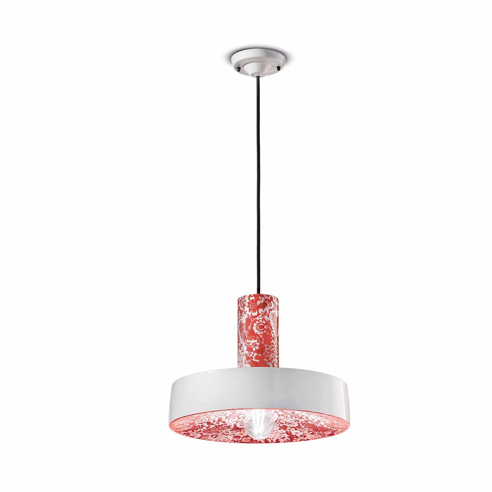 Suspension Lampe Pi Ming Rouge Ferroluce vista0